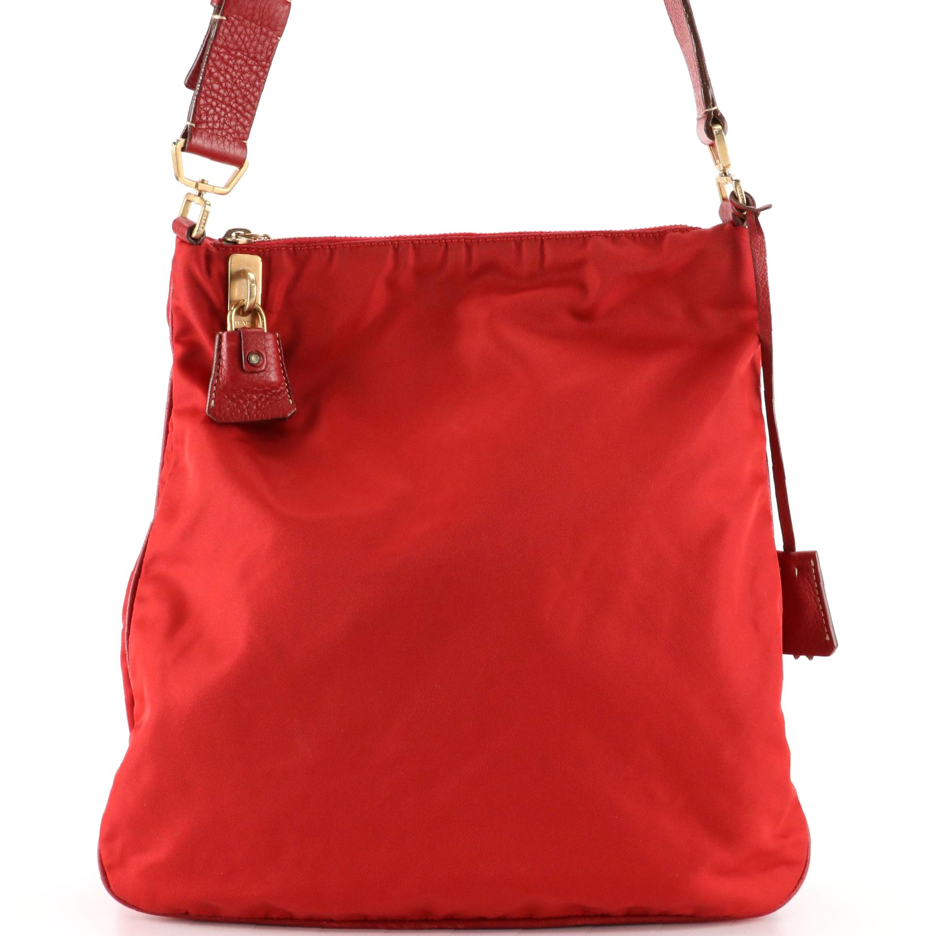 Prada Shoulder Bag in Tessuto Nylon with Leather Strap