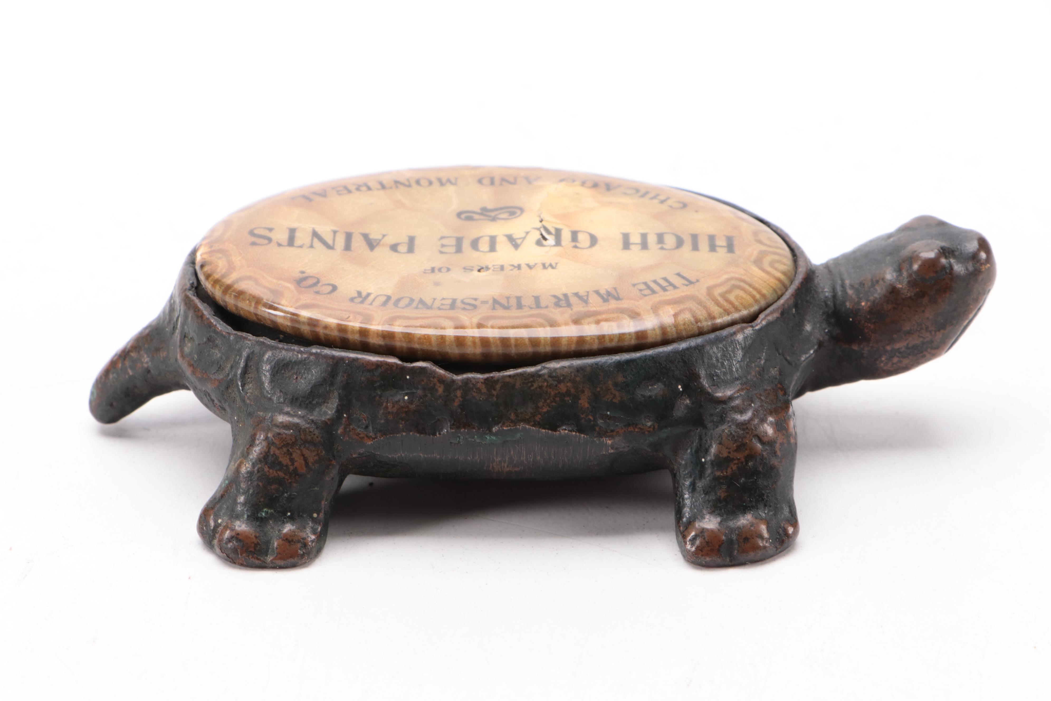 The Martin-Senour Co Advertising Cast Iron Tortoise Paperweight