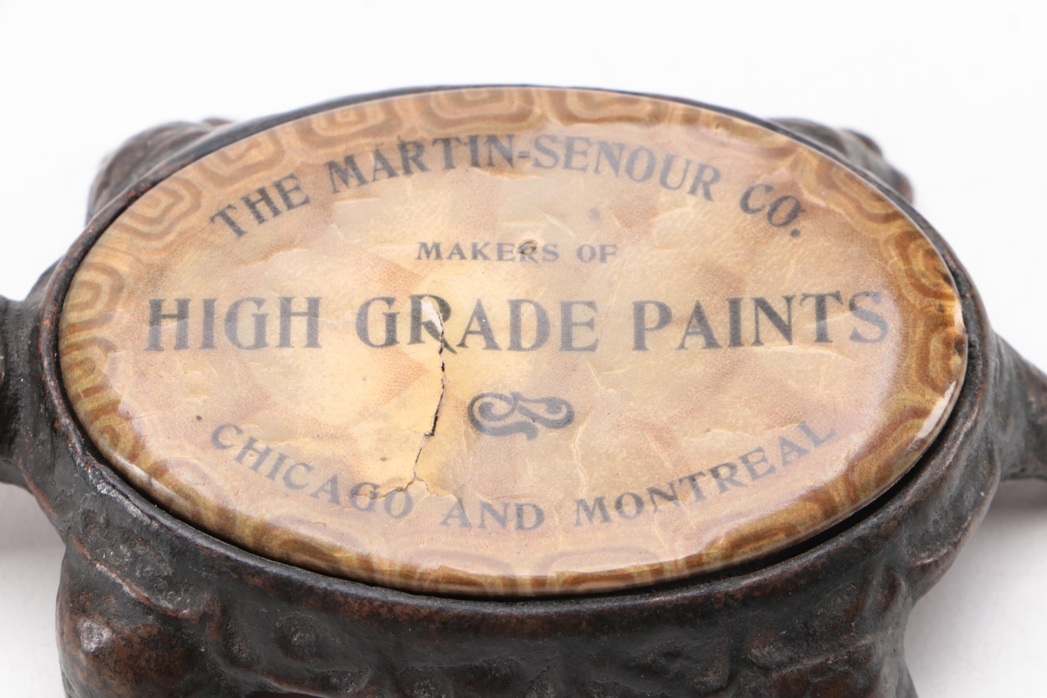 The Martin-Senour Co Advertising Cast Iron Tortoise Paperweight