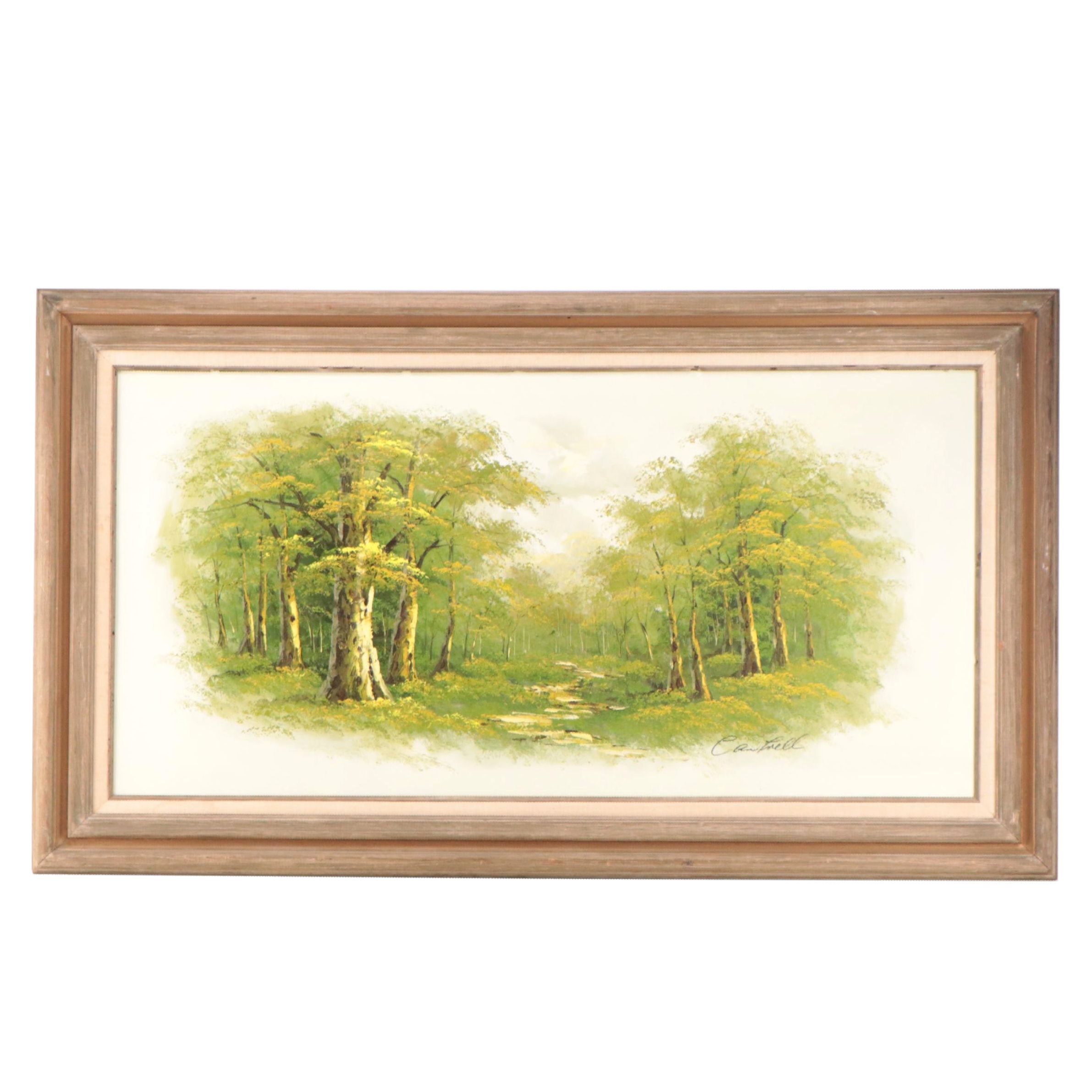 Oil Painting of a Forest Landscape