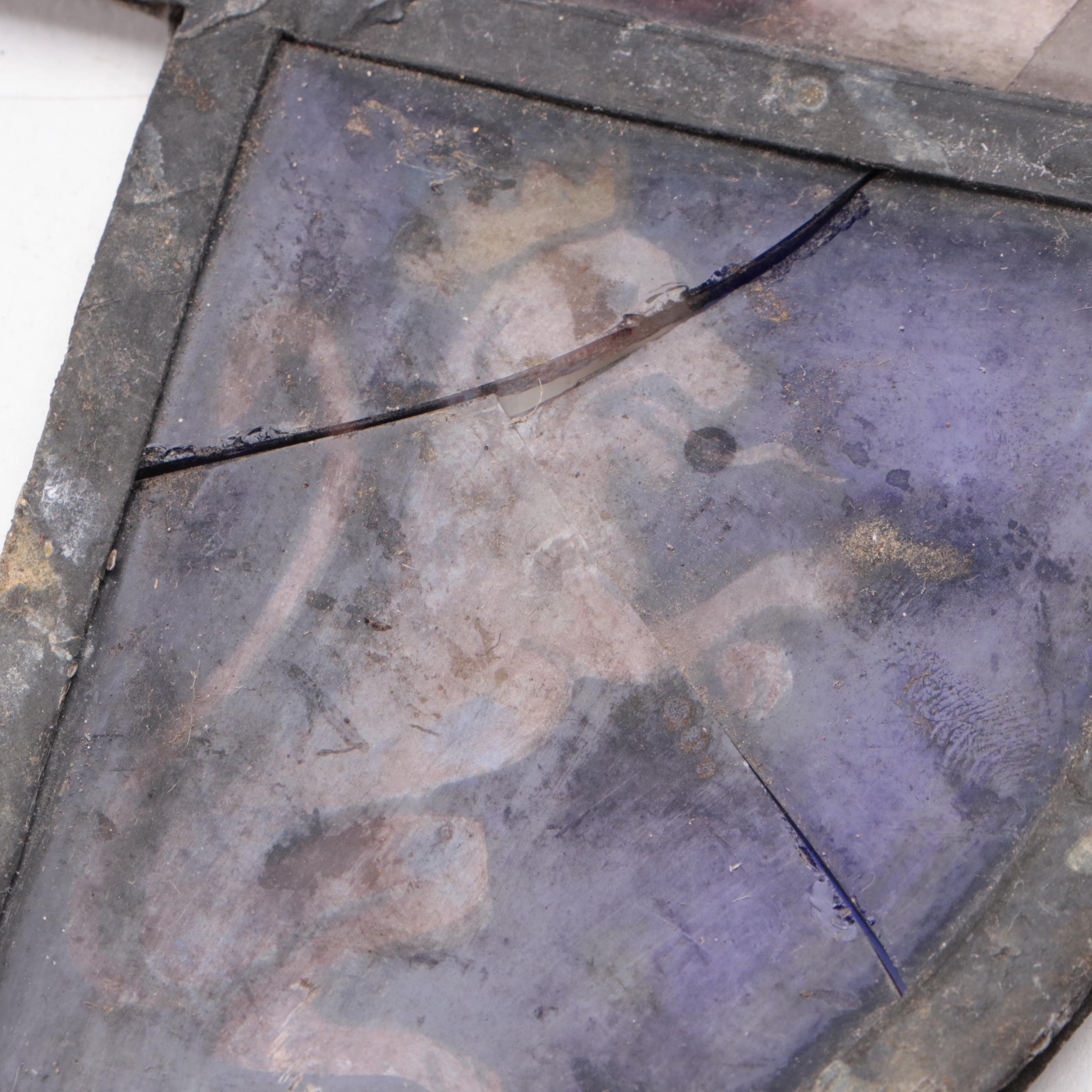 Hand-Painted and Stained Glass Church Window Segments