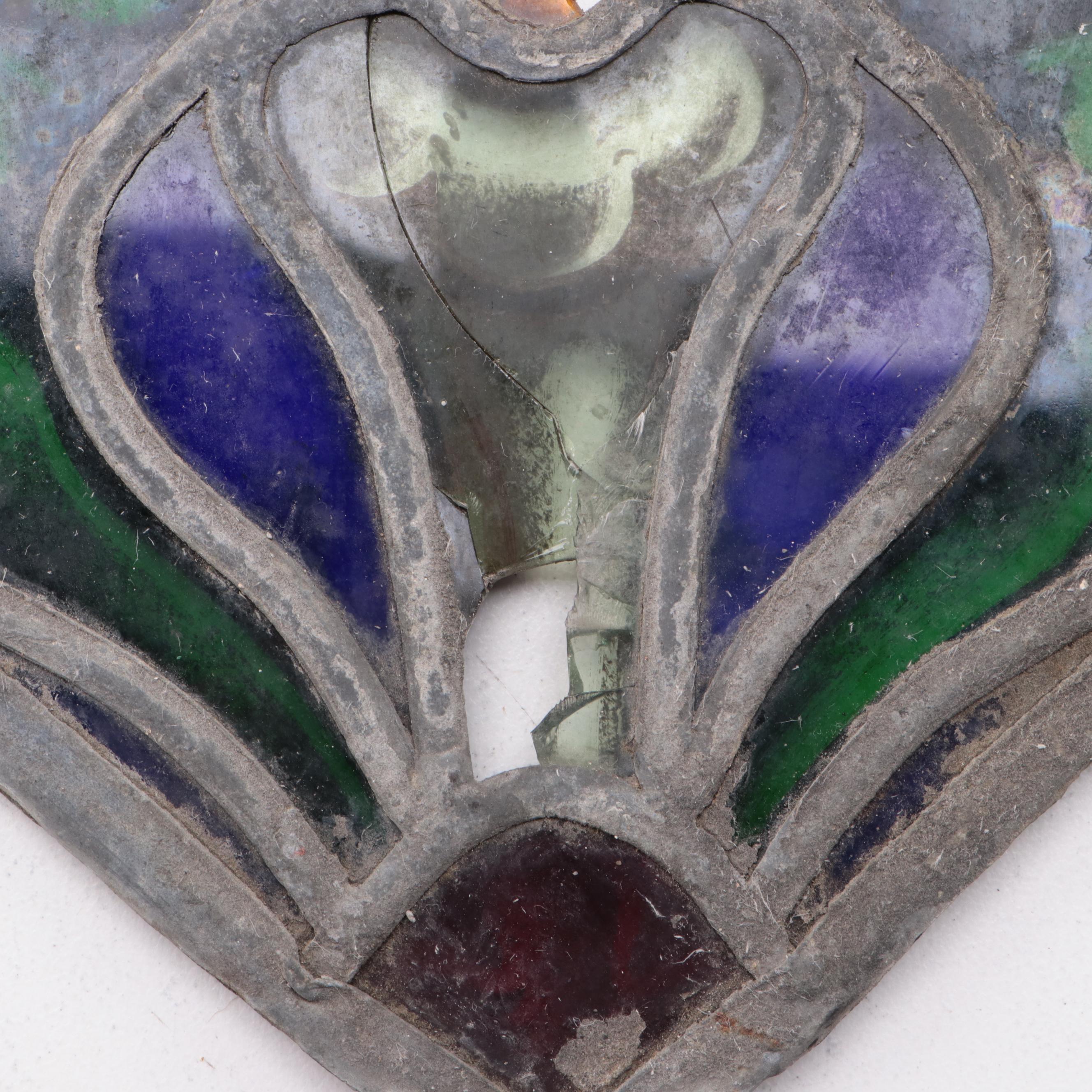 Hand-Painted and Stained Glass Church Window Segments