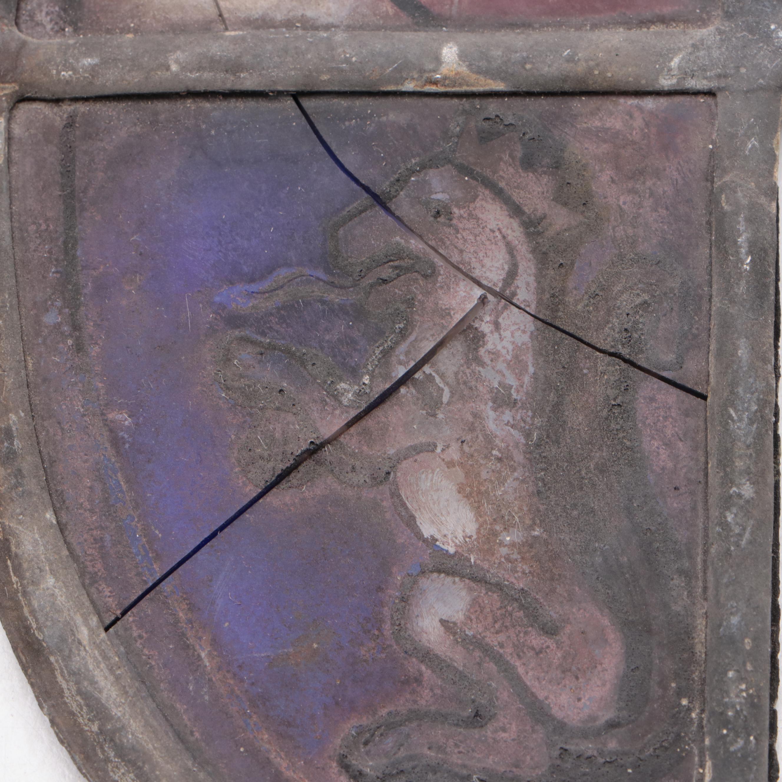 Hand-Painted and Stained Glass Church Window Segments