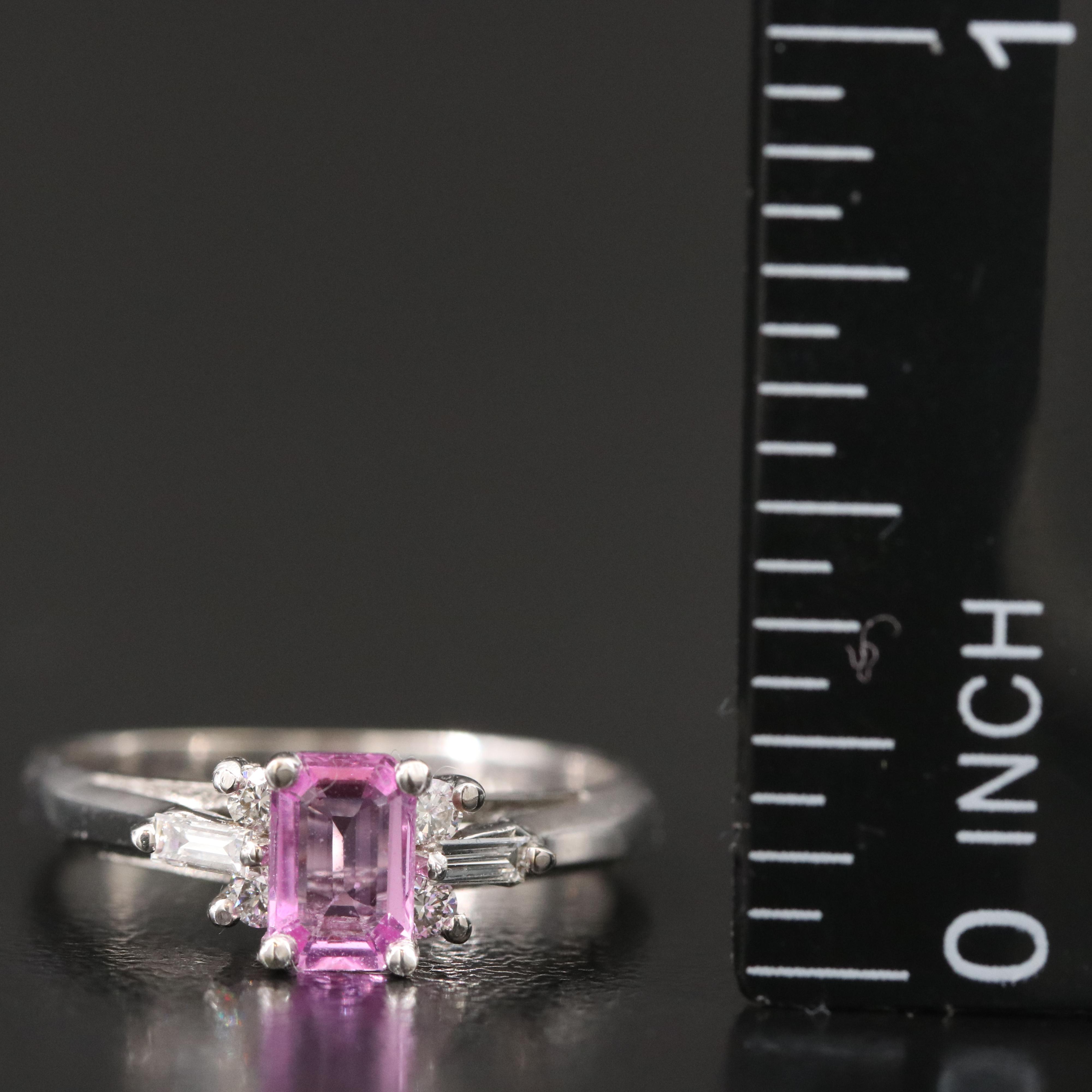 14K Pink Sapphire and Diamond Ring
