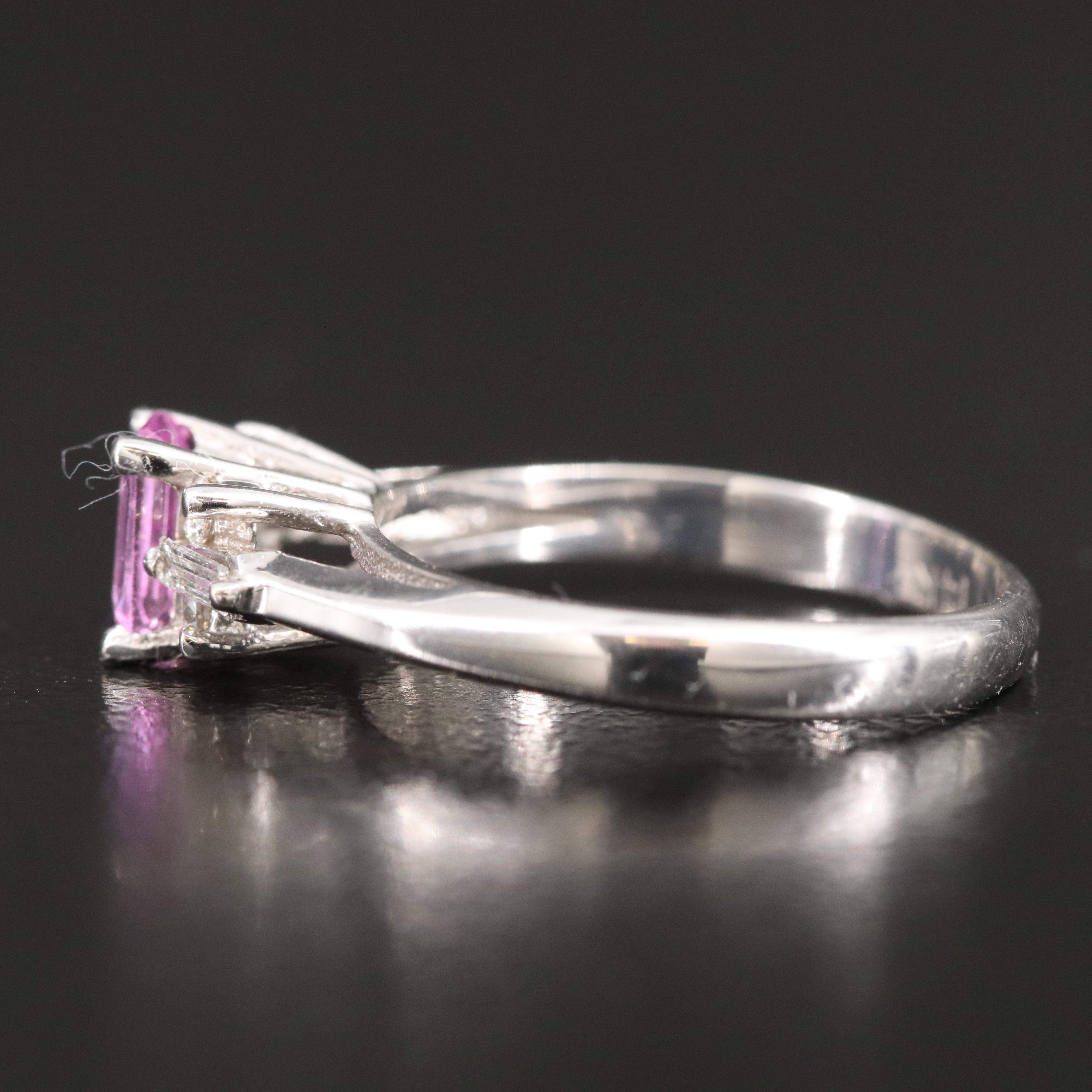 14K Pink Sapphire and Diamond Ring