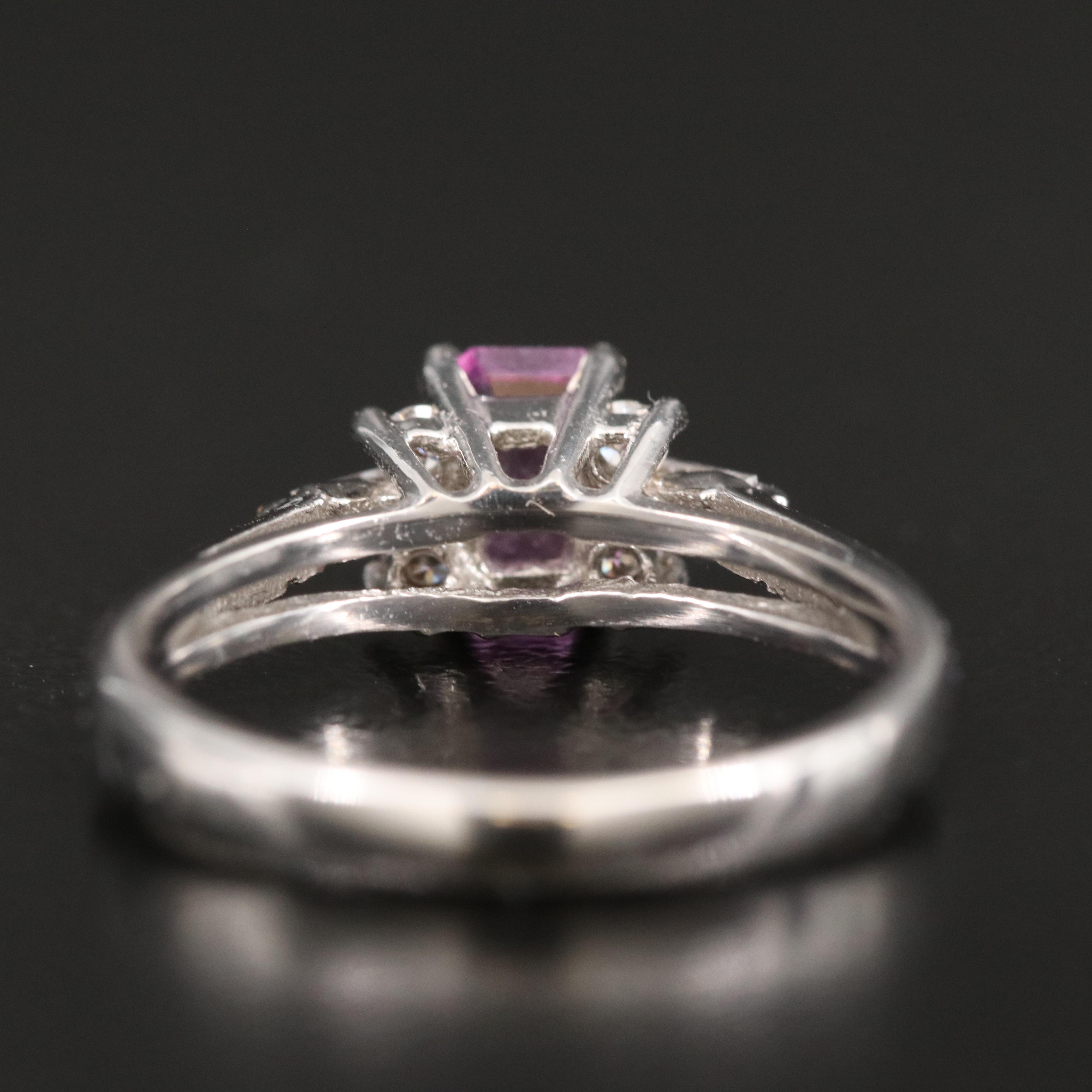 14K Pink Sapphire and Diamond Ring