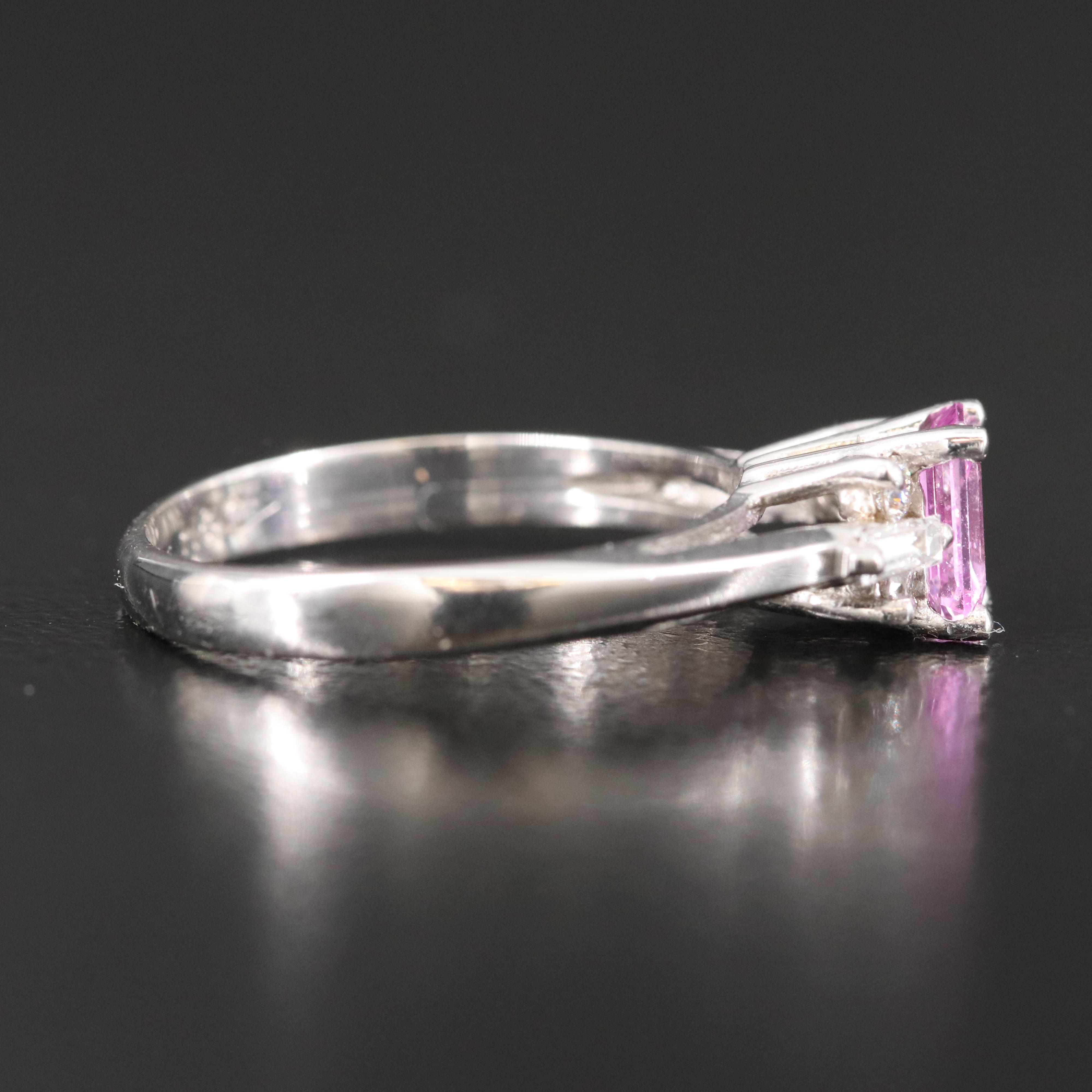 14K Pink Sapphire and Diamond Ring