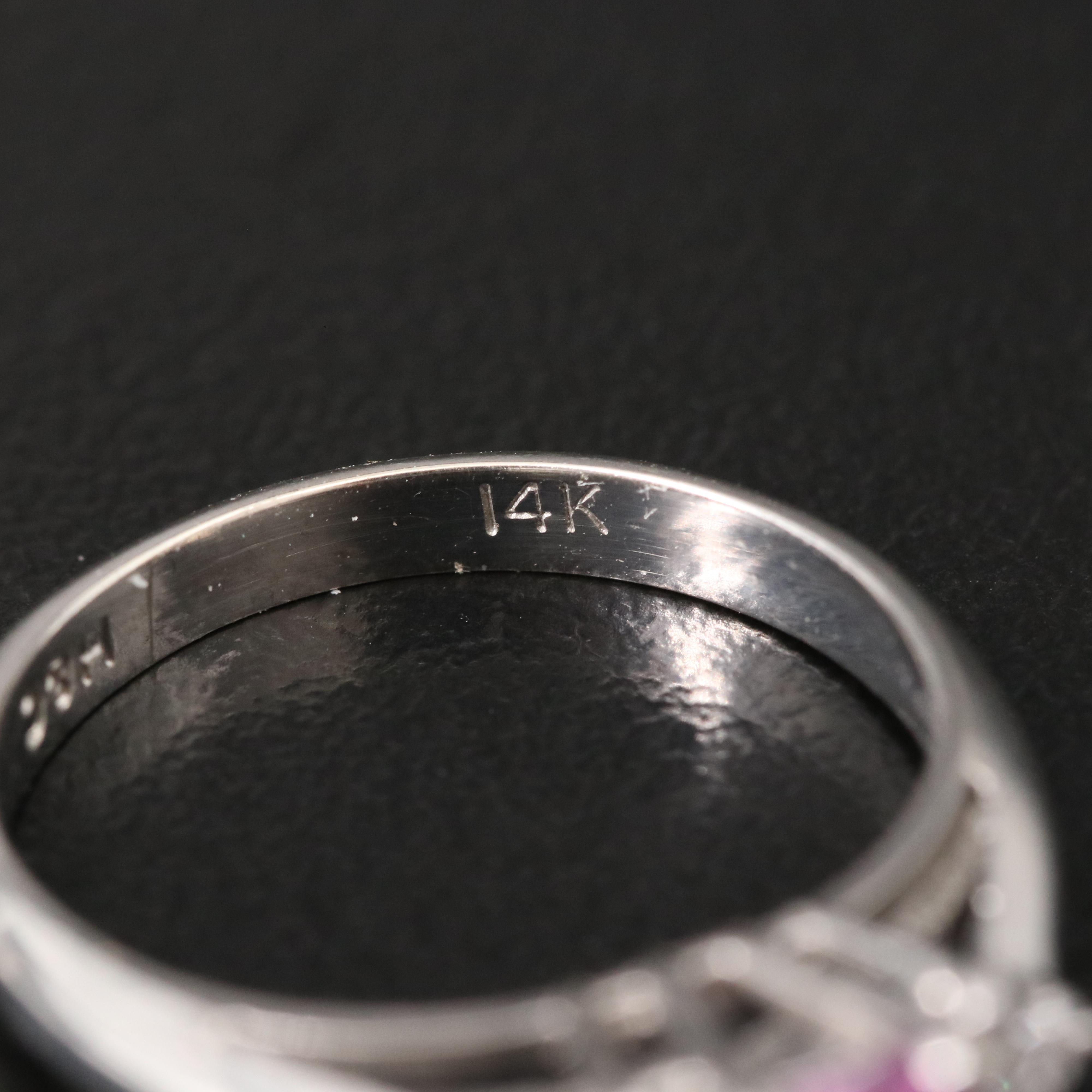 14K Pink Sapphire and Diamond Ring