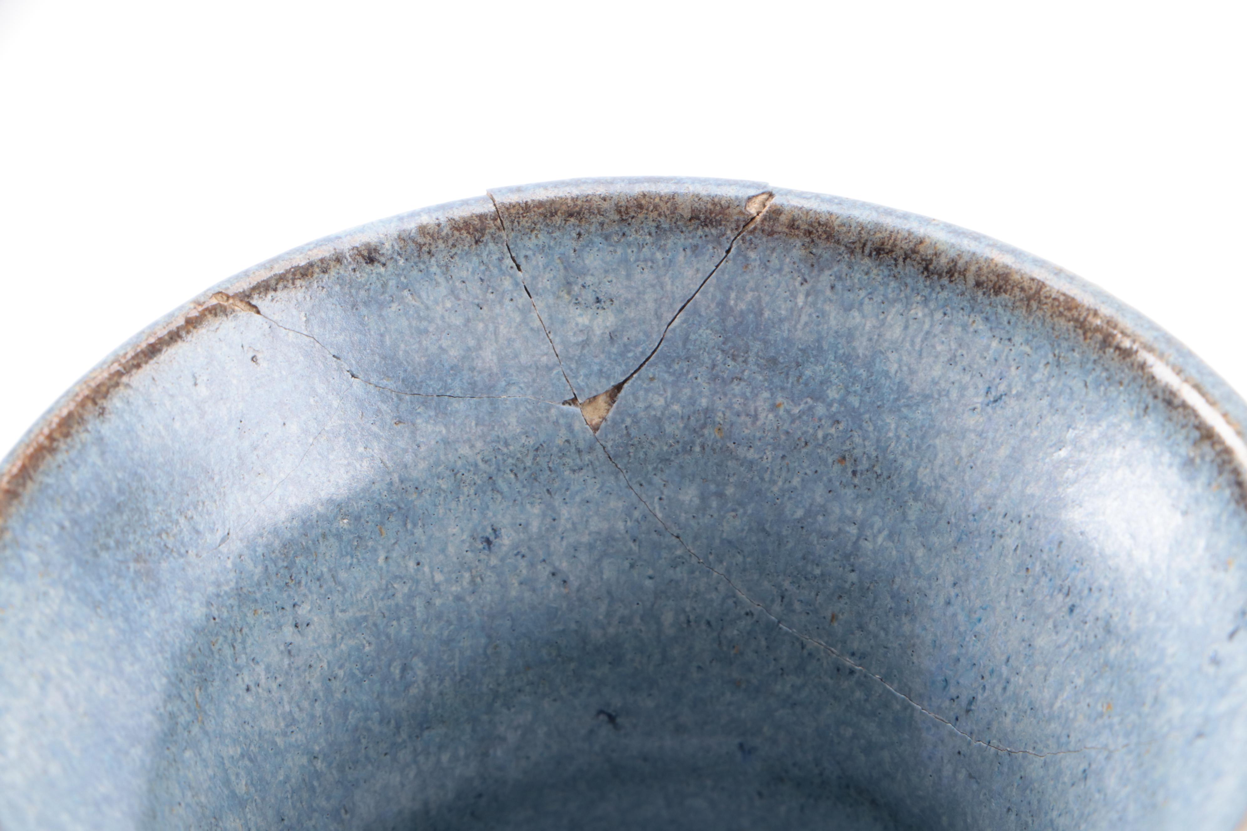 Blue Glazed Earthenware Art Pottery Goblets