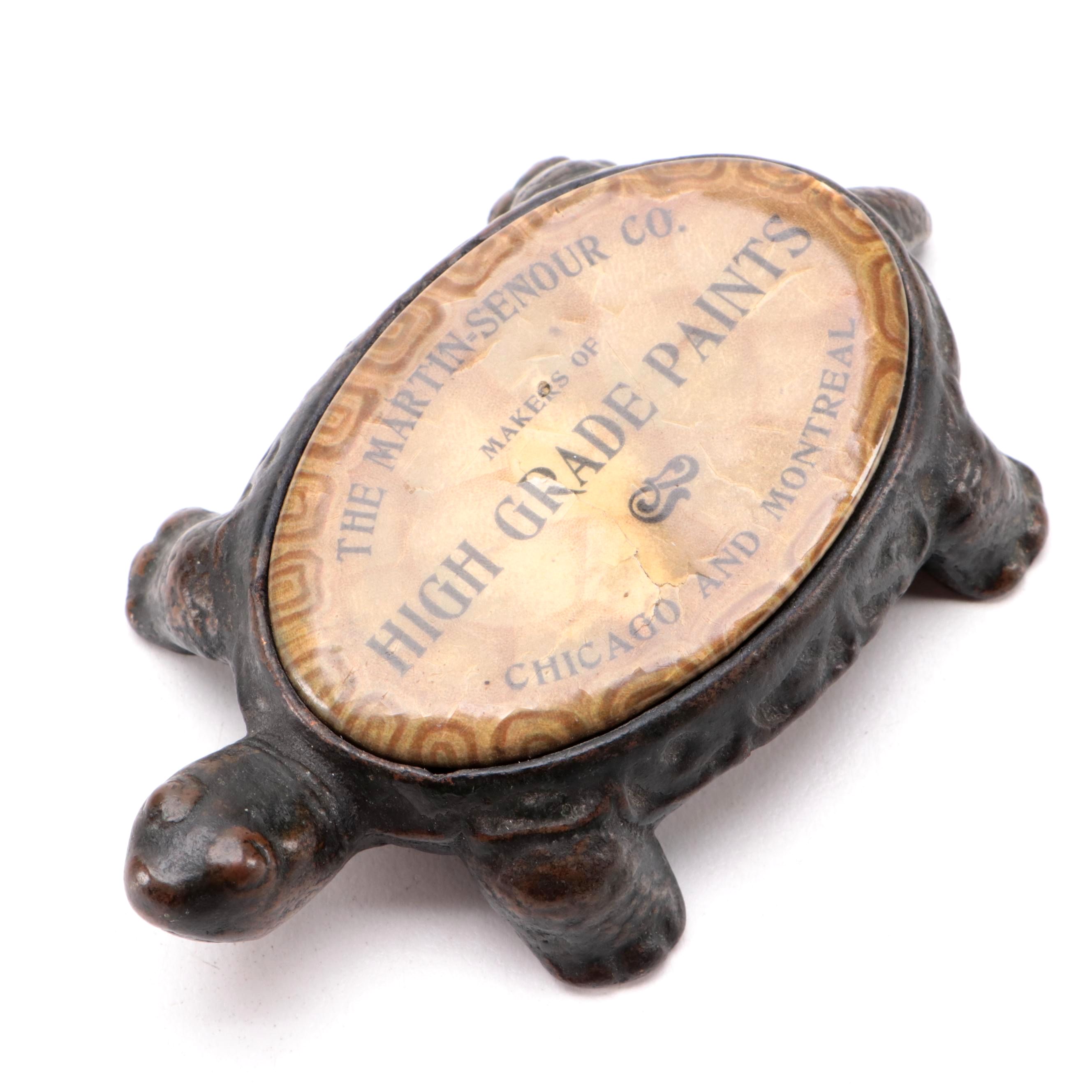 The Martin-Senour Co Advertising Cast Iron Tortoise Paperweight