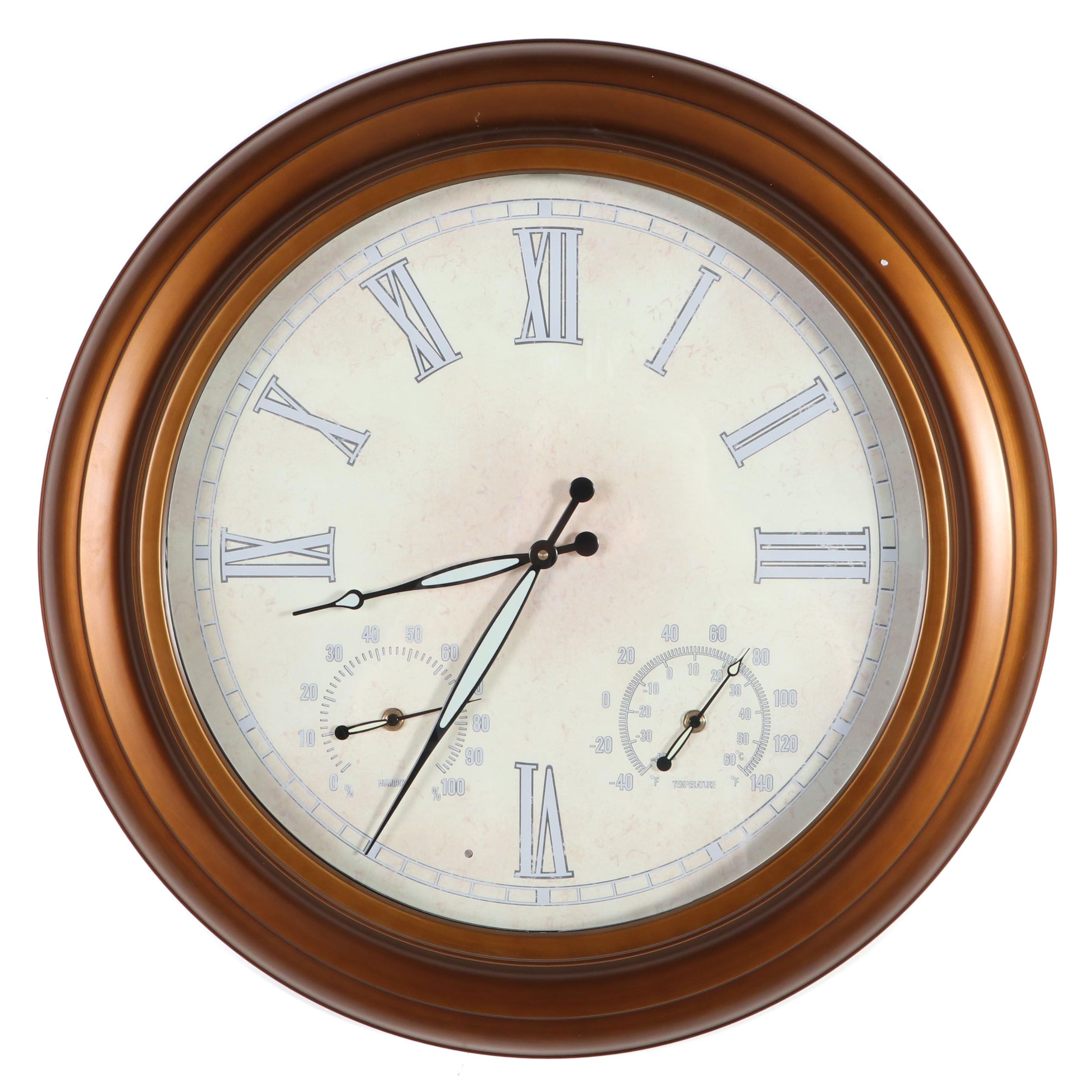 24" Outdoor Lighted Atomic Clock With LED Thermometer Hygrometer