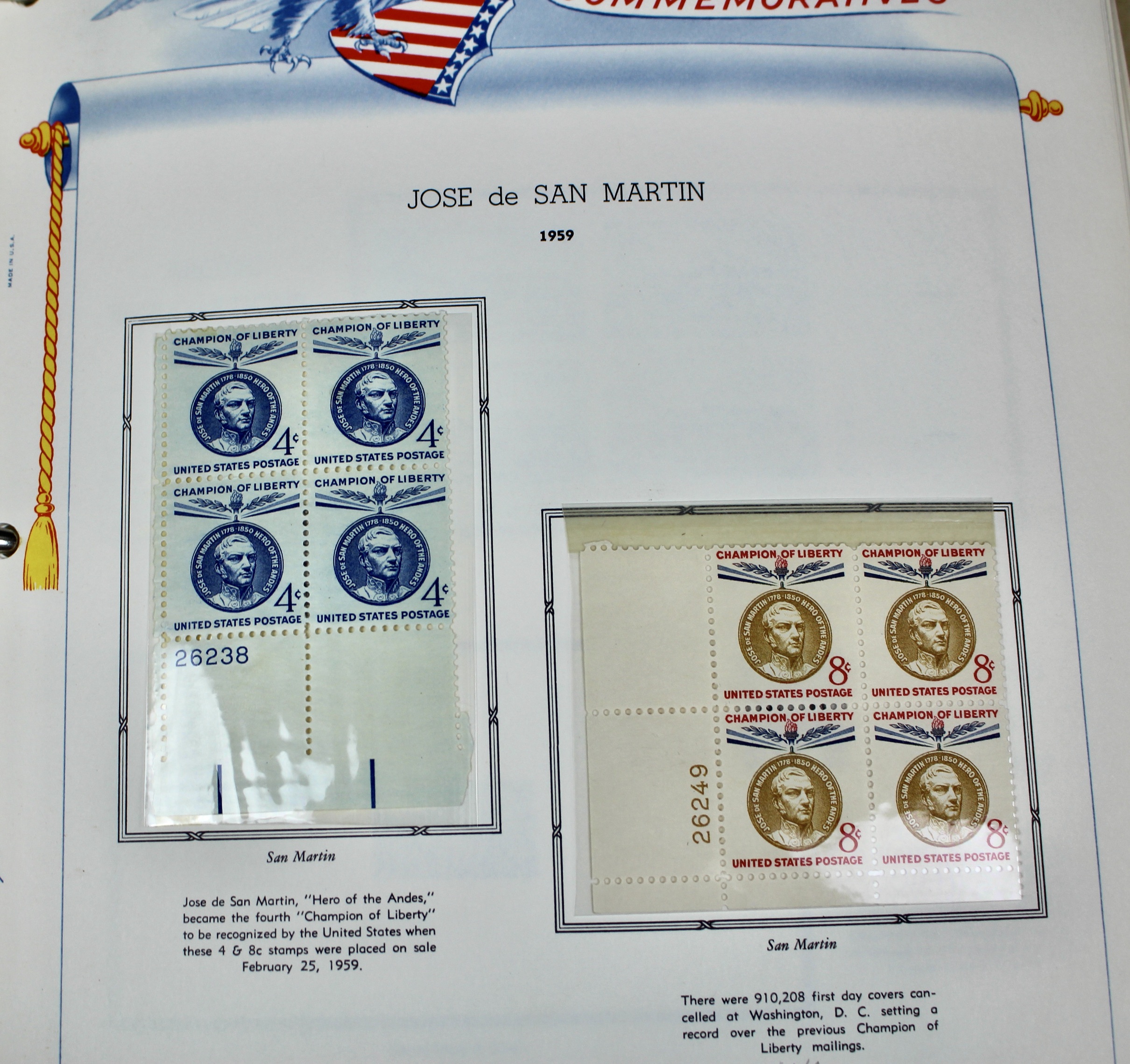 U.S. Postage Stamp Plate Block Collection, 1945 to 1973