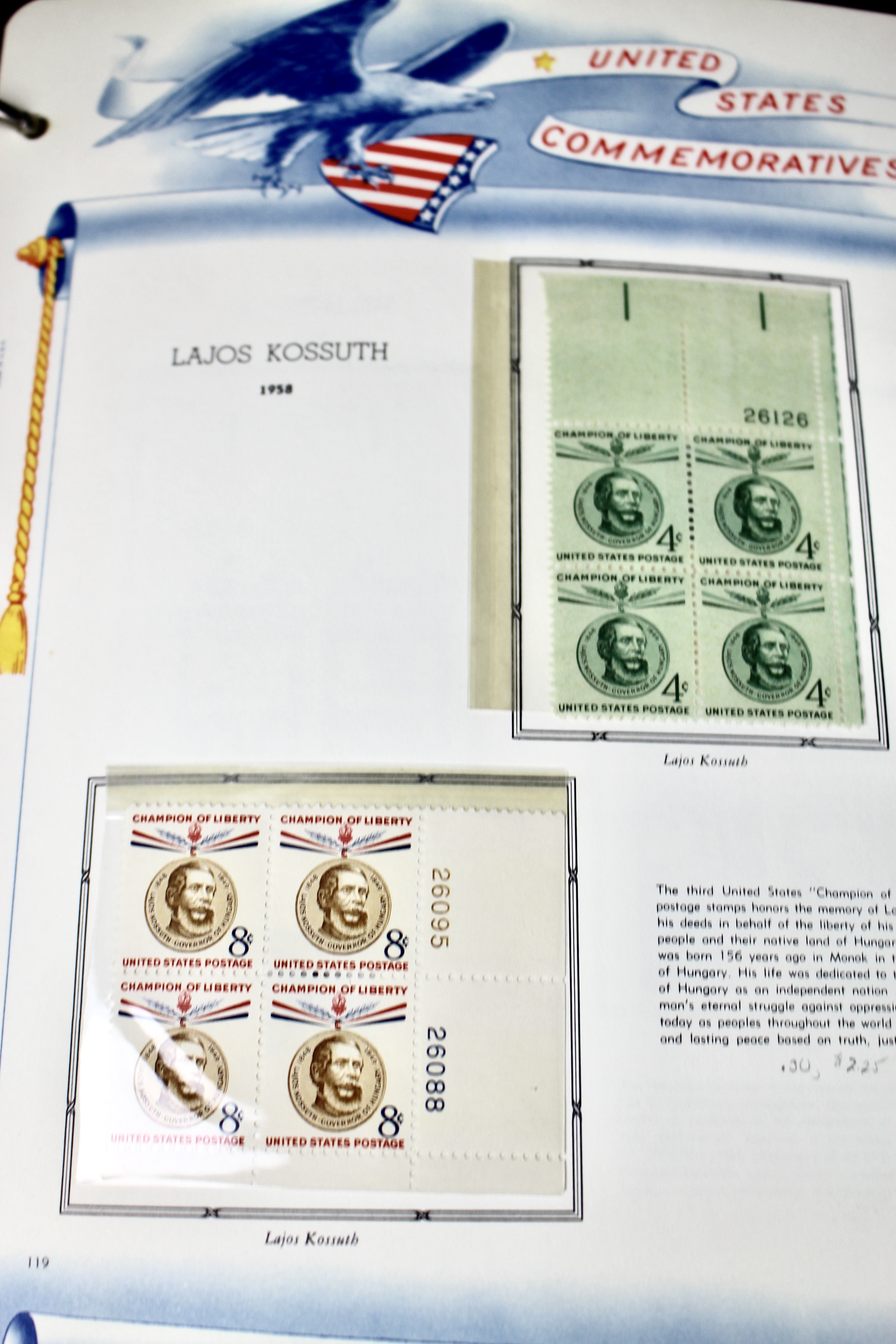 U.S. Postage Stamp Plate Block Collection, 1945 to 1973