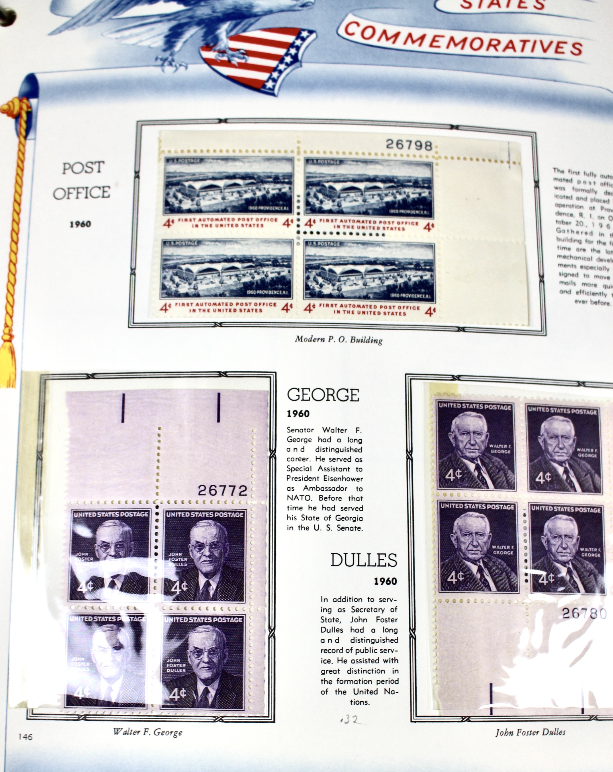 U.S. Postage Stamp Plate Block Collection, 1945 to 1973