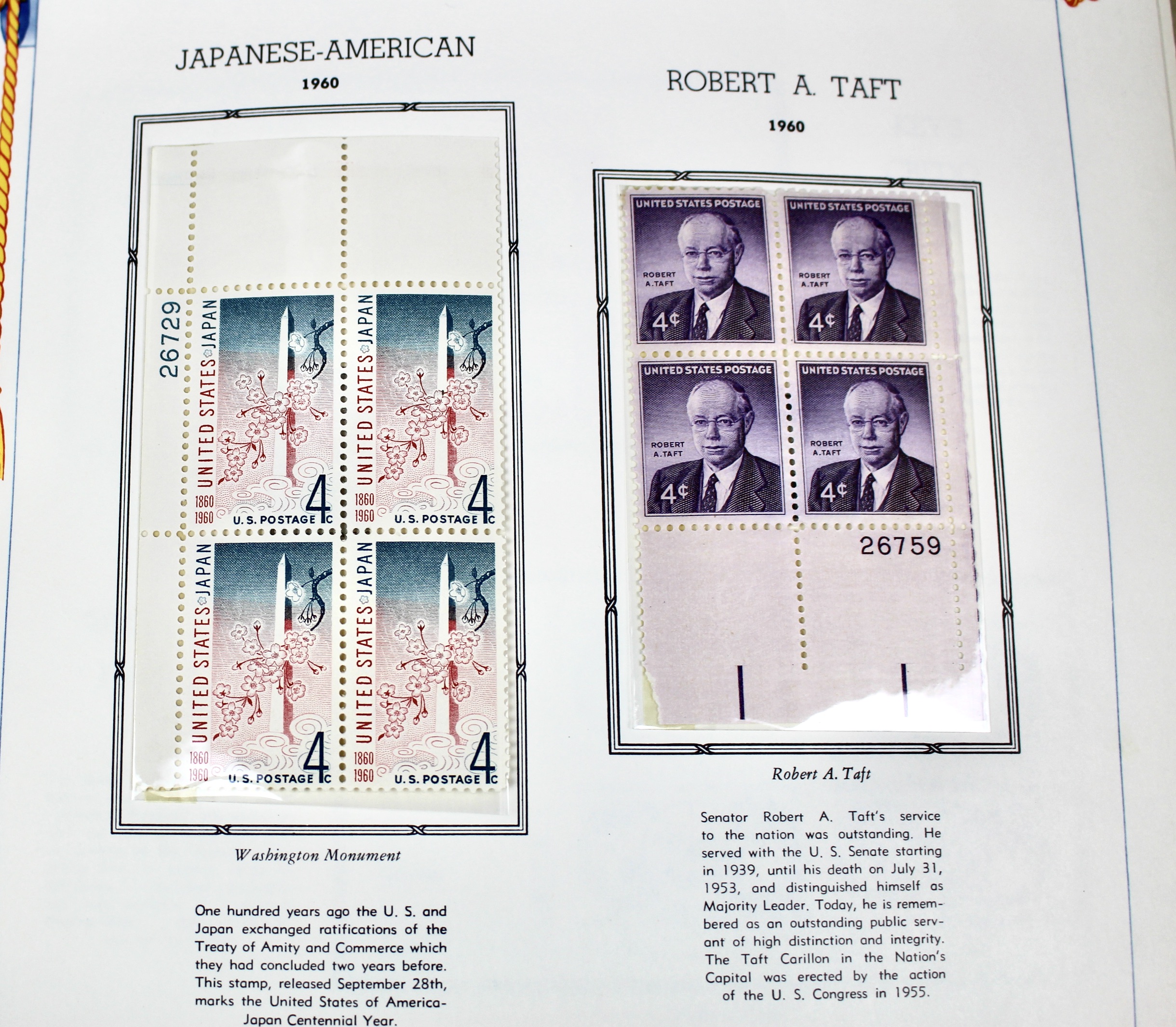 U.S. Postage Stamp Plate Block Collection, 1945 to 1973