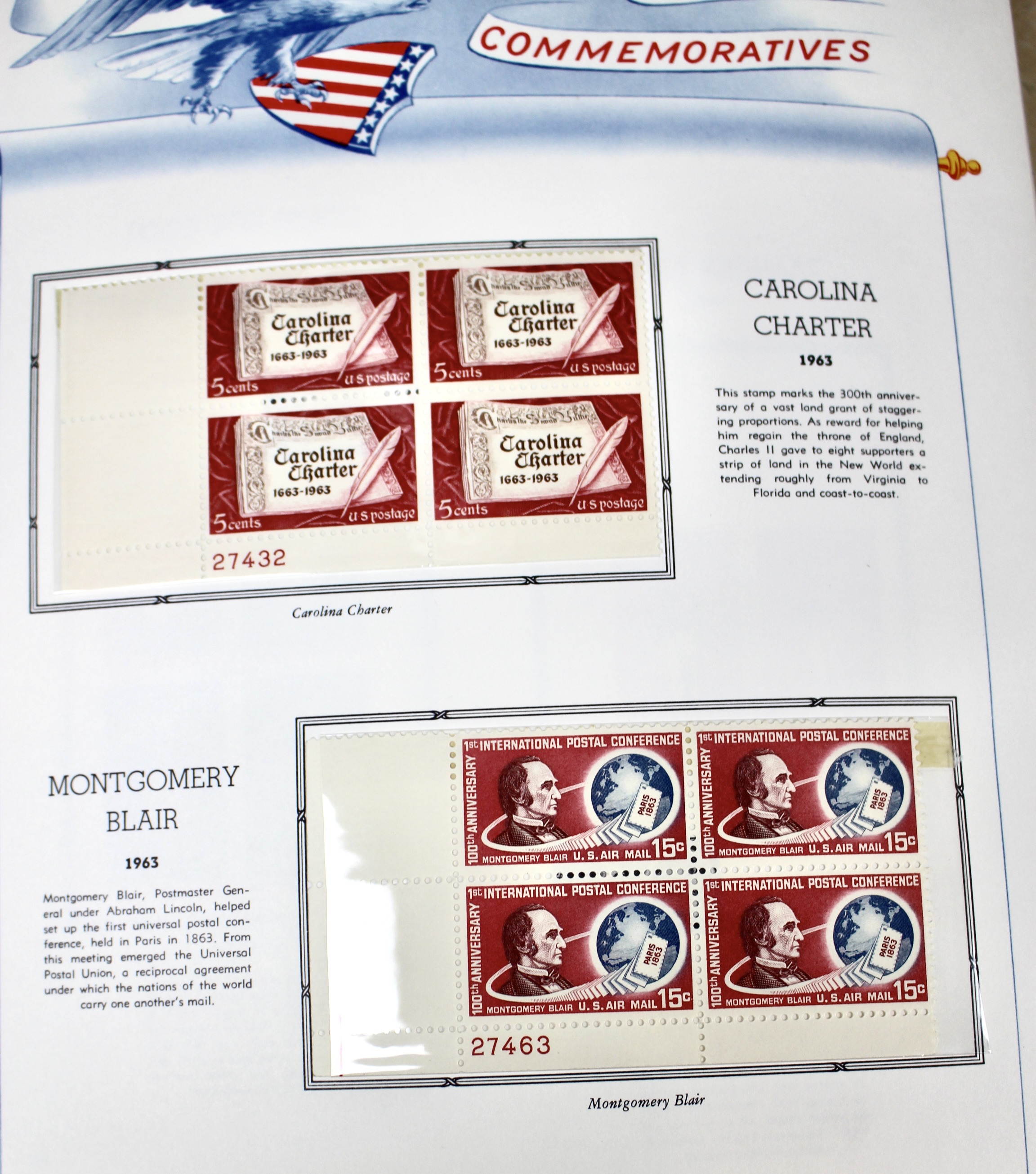 U.S. Postage Stamp Plate Block Collection, 1945 to 1973
