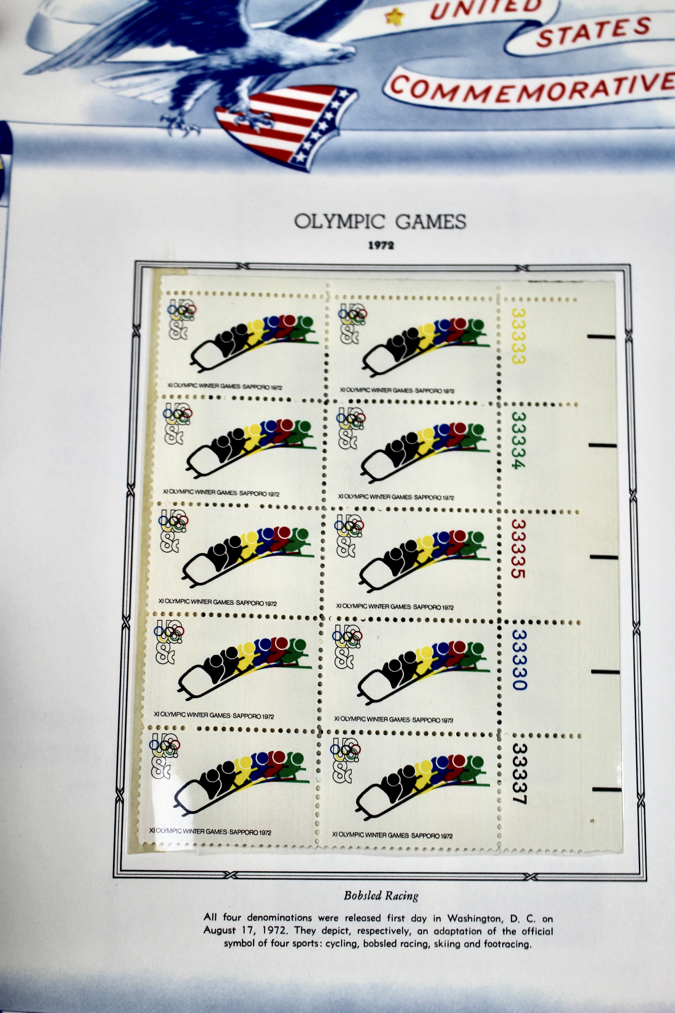 U.S. Postage Stamp Plate Block Collection, 1945 to 1973