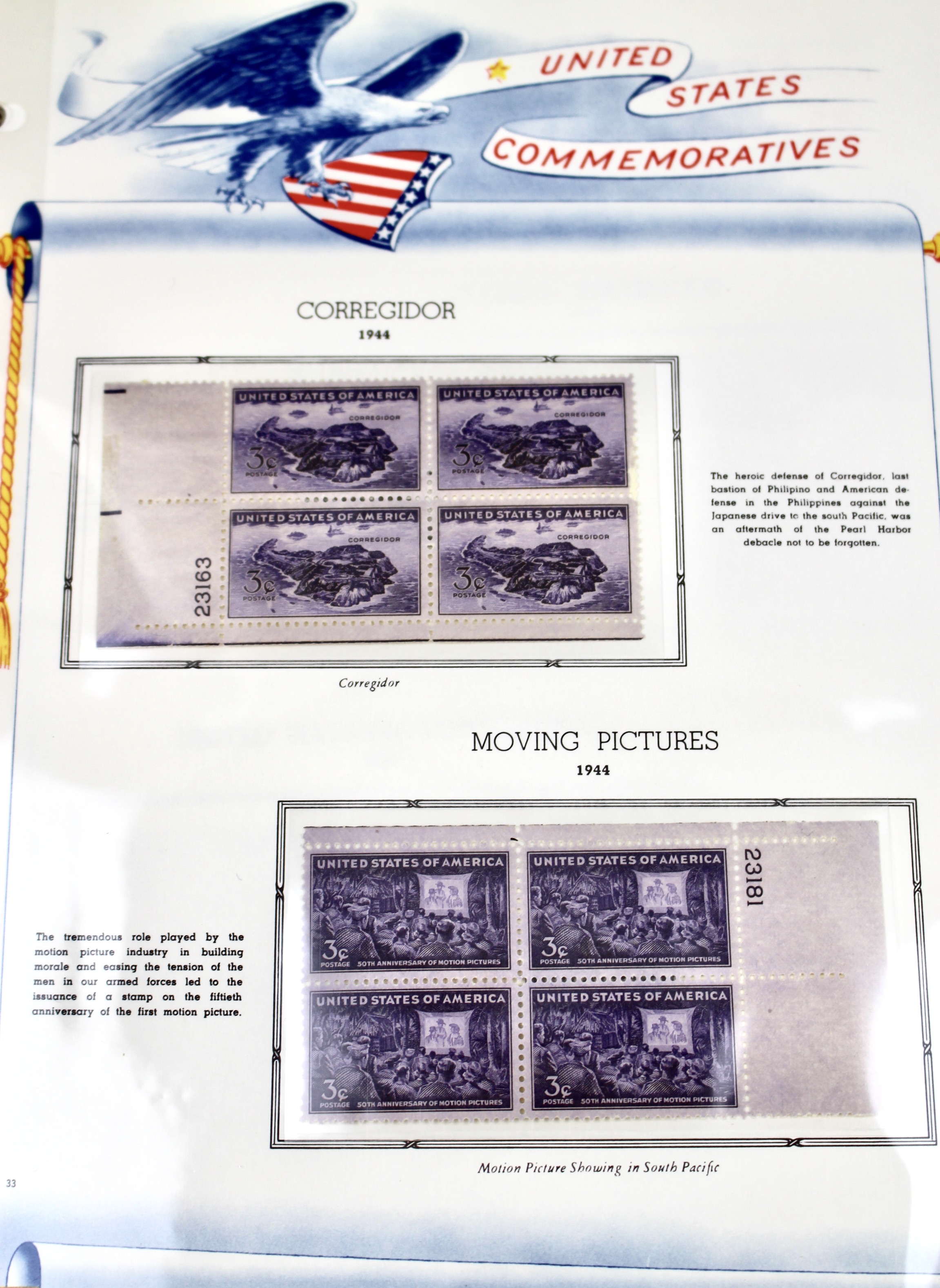 Two Albums of U.S. Postage Stamp Plate Blocks, 1943 to 1962