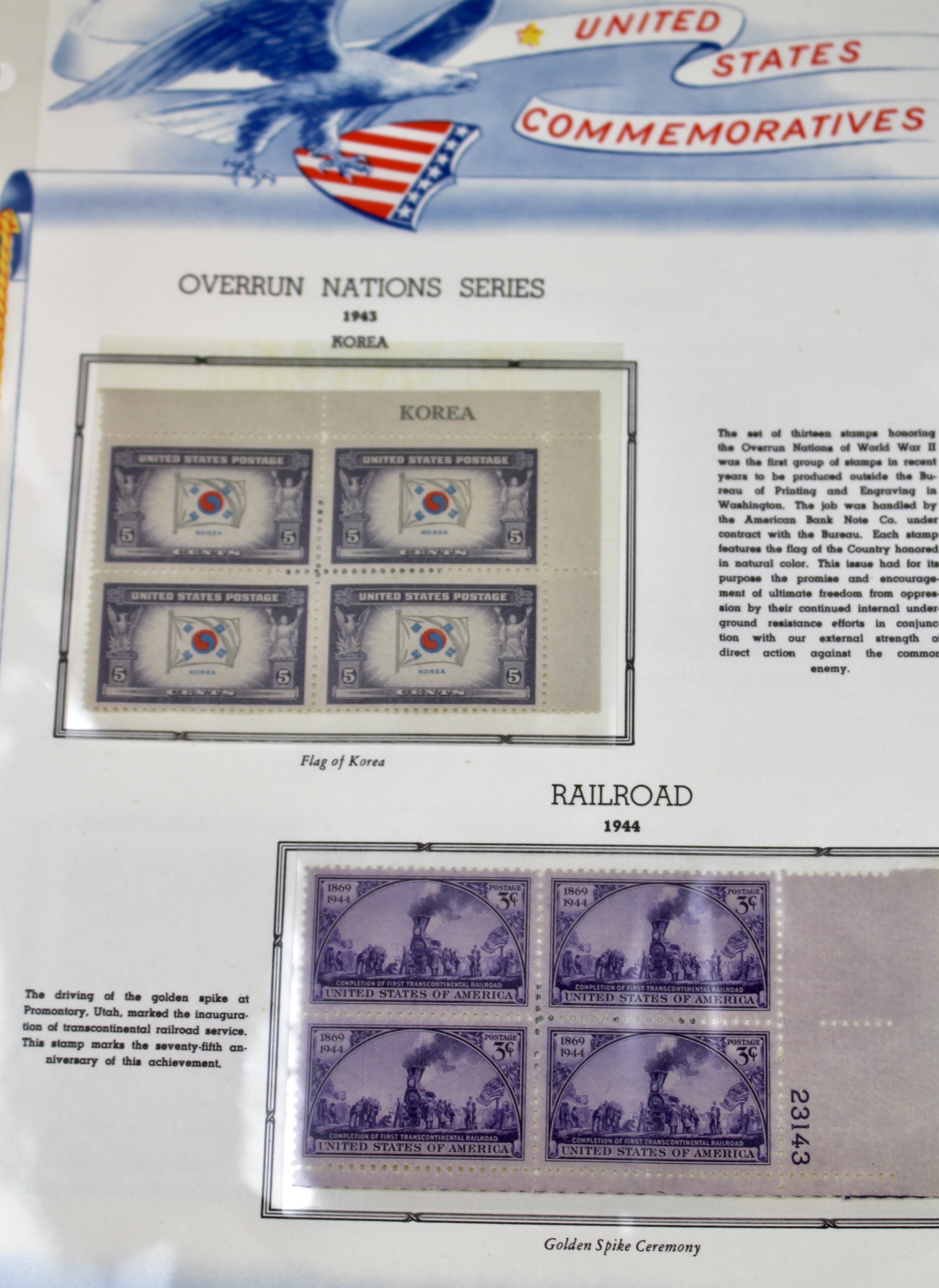 Two Albums of U.S. Postage Stamp Plate Blocks, 1943 to 1962