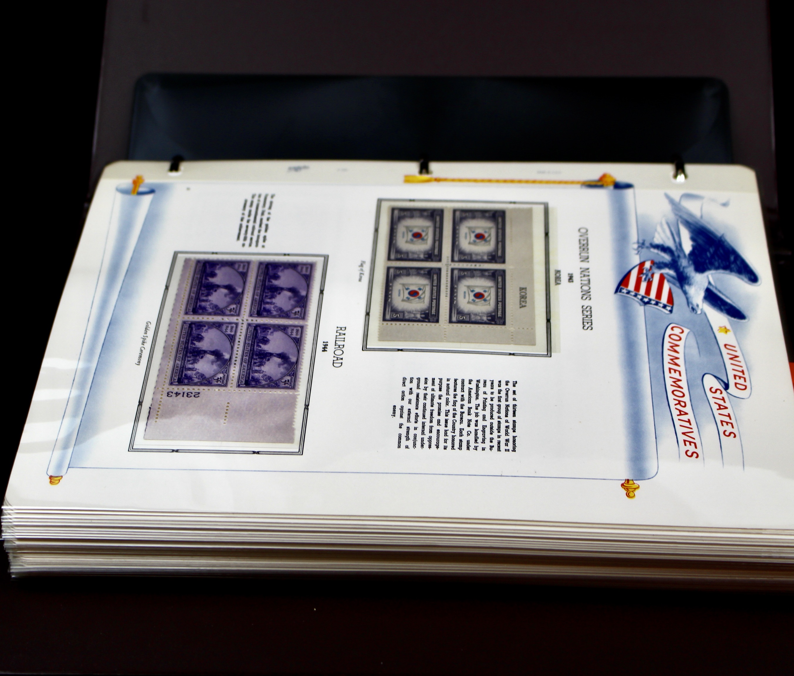 Two Albums of U.S. Postage Stamp Plate Blocks, 1943 to 1962