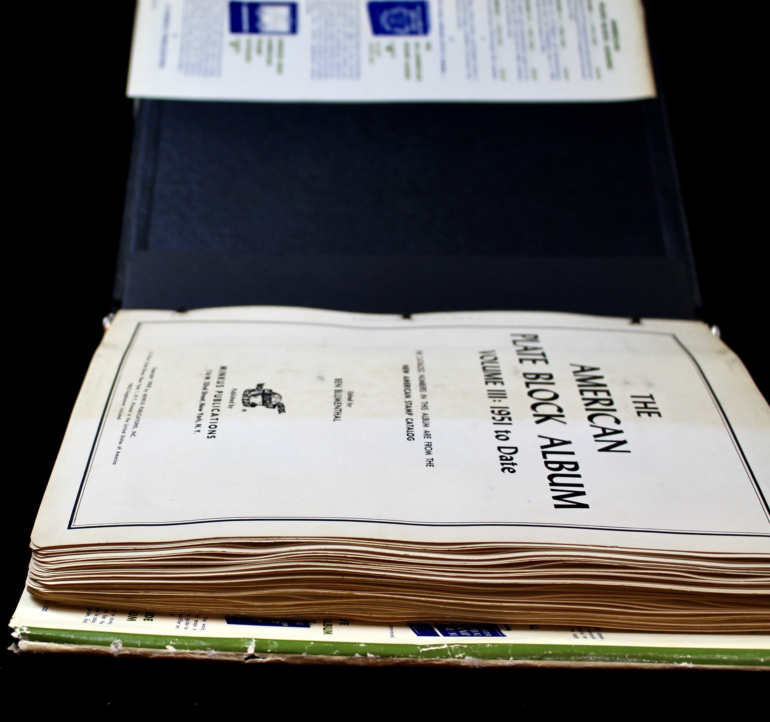 Two Albums of U.S. Postage Stamp Plate Blocks, 1943 to 1962