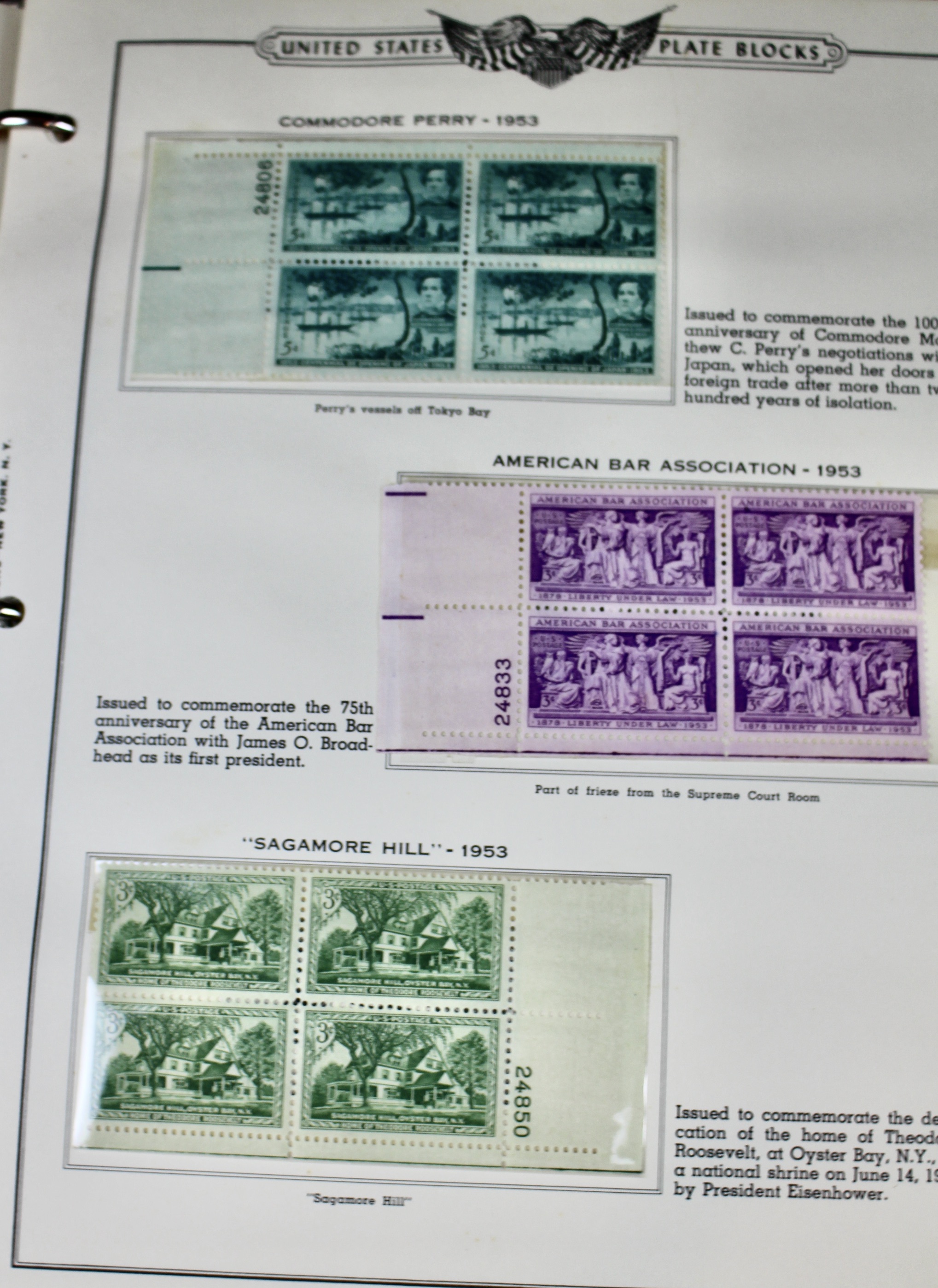 Two Albums of U.S. Postage Stamp Plate Blocks, 1943 to 1962
