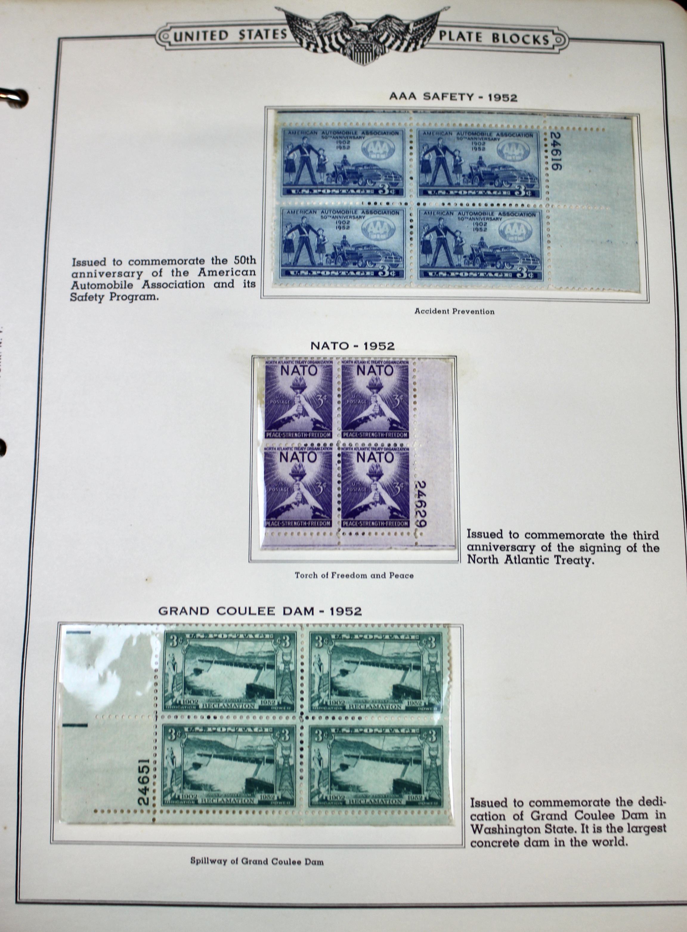 Two Albums of U.S. Postage Stamp Plate Blocks, 1943 to 1962