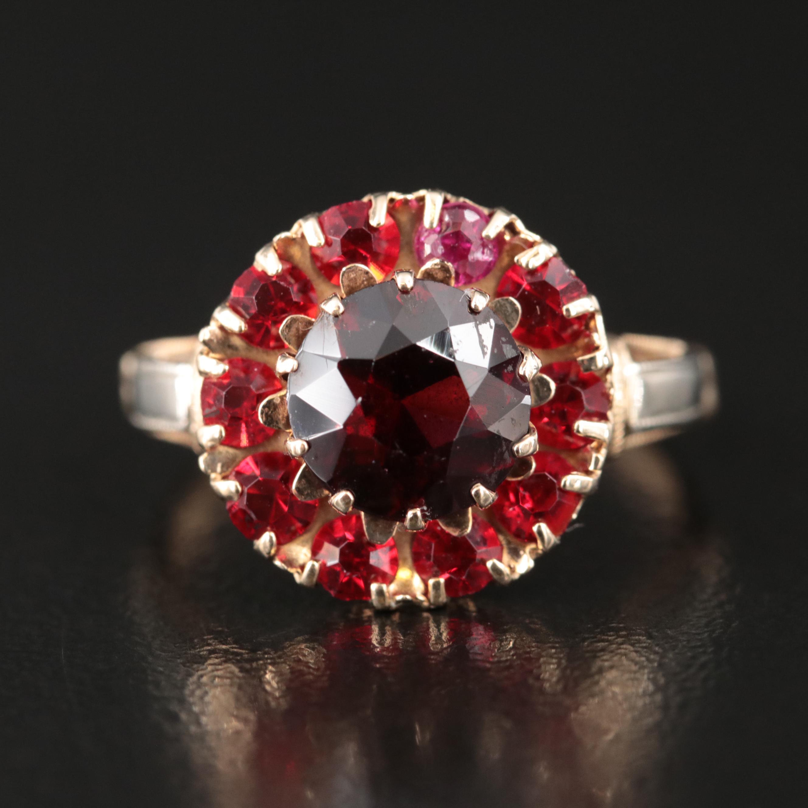 10K Garnet and Glass Ring