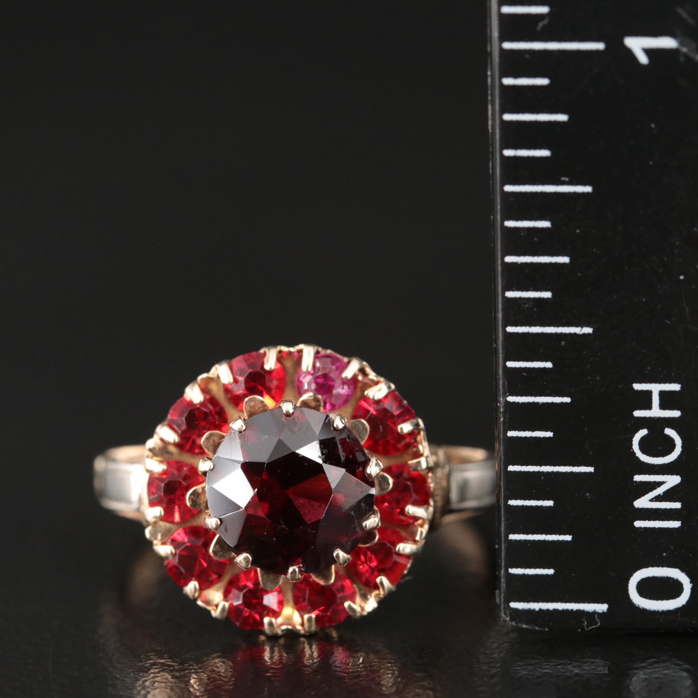 10K Garnet and Glass Ring
