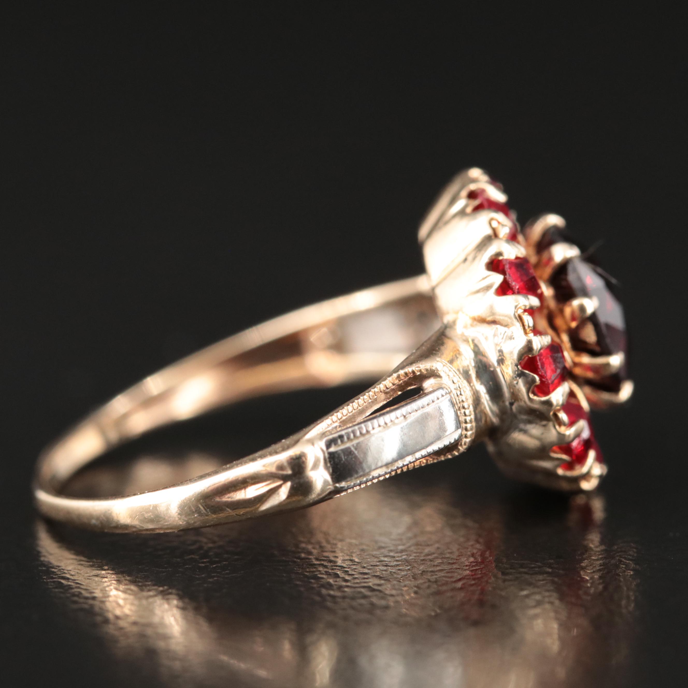 10K Garnet and Glass Ring