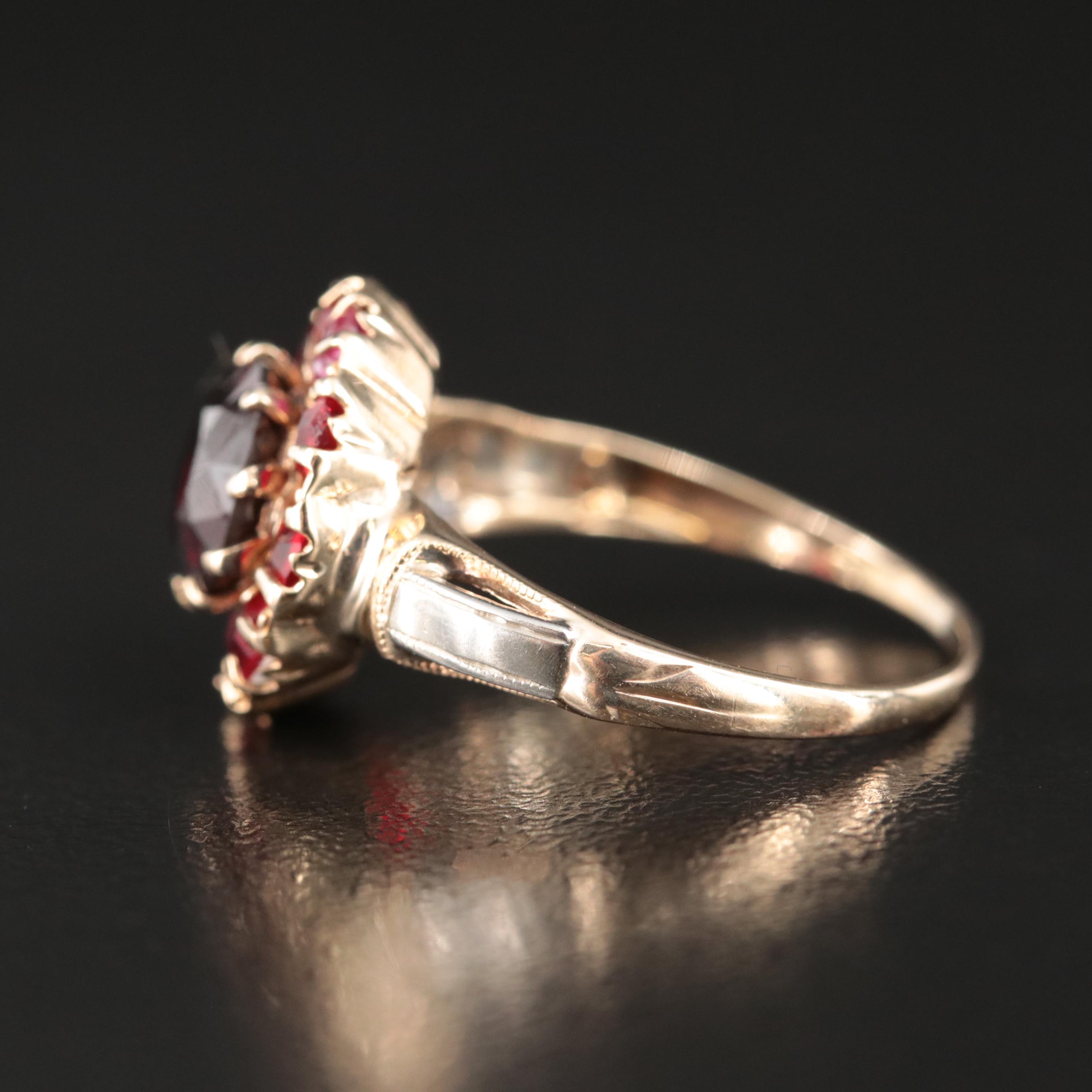 10K Garnet and Glass Ring