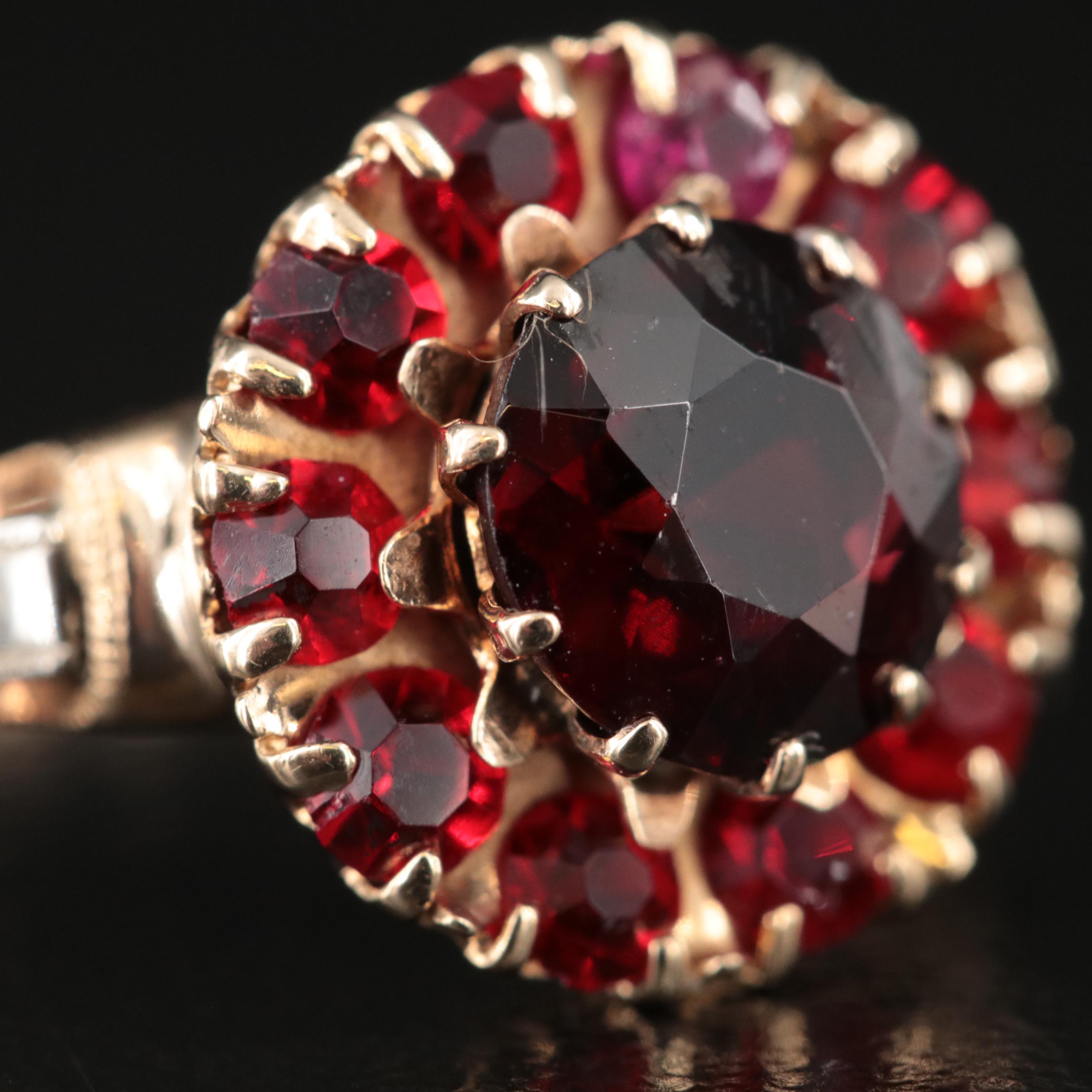10K Garnet and Glass Ring