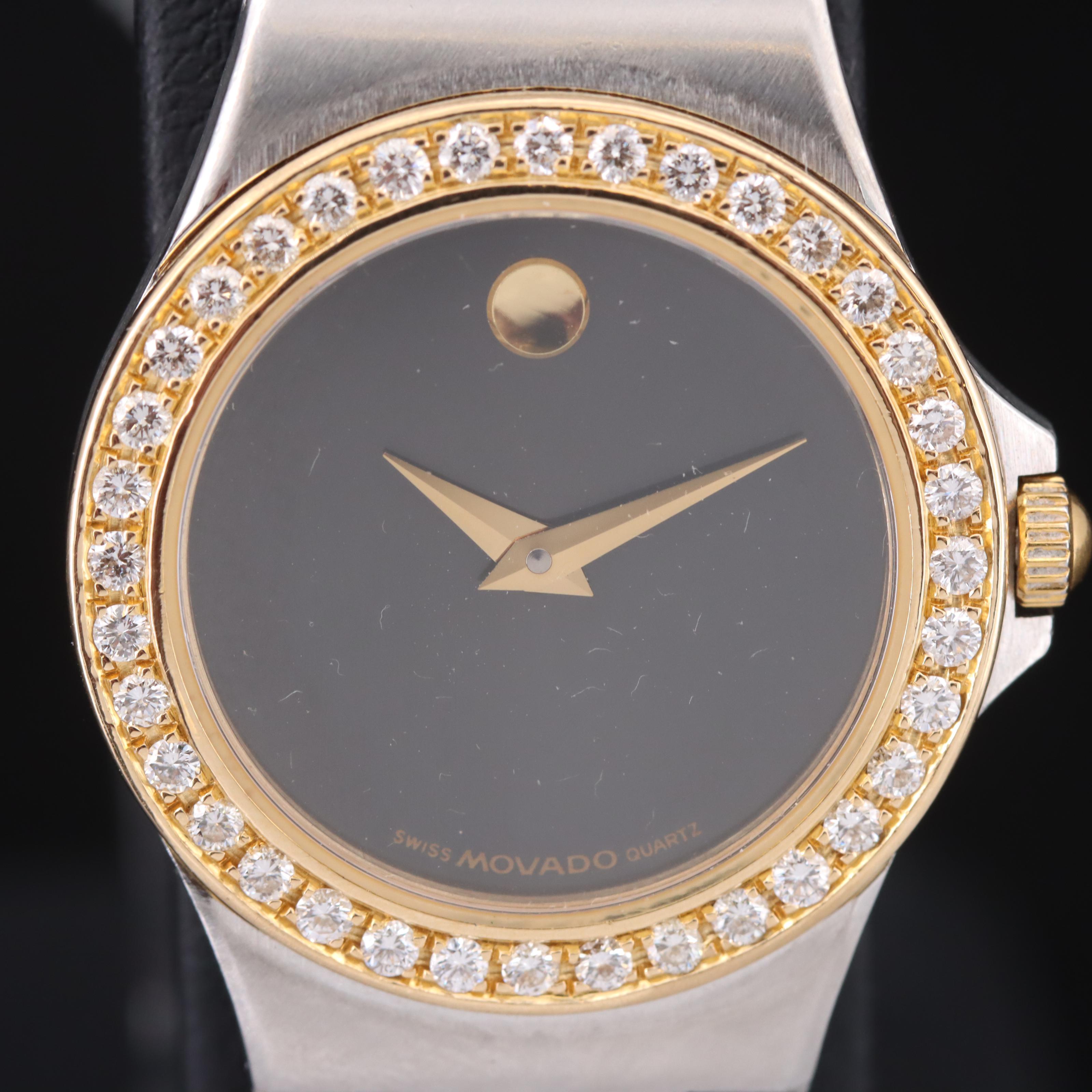 Movado Diamond Bezel Quartz Watch