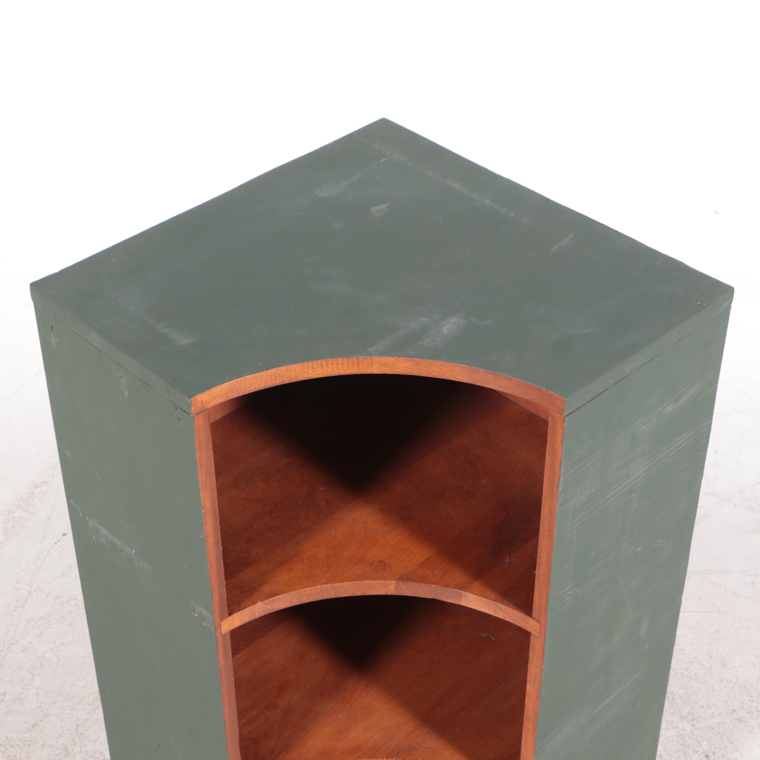 Parcel-Painted Wood Three-Piece Pool Cue Storage Unit