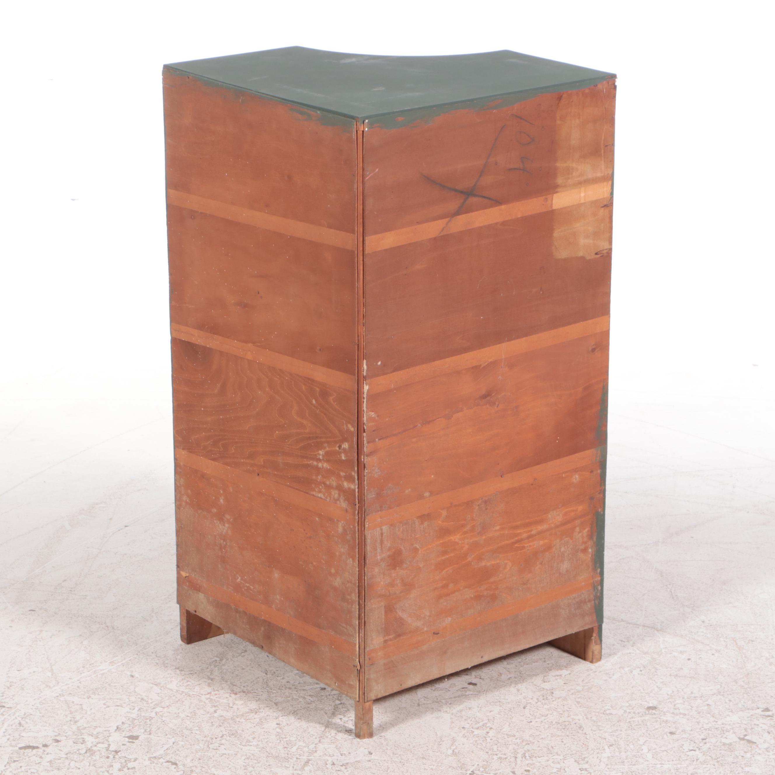 Parcel-Painted Wood Three-Piece Pool Cue Storage Unit