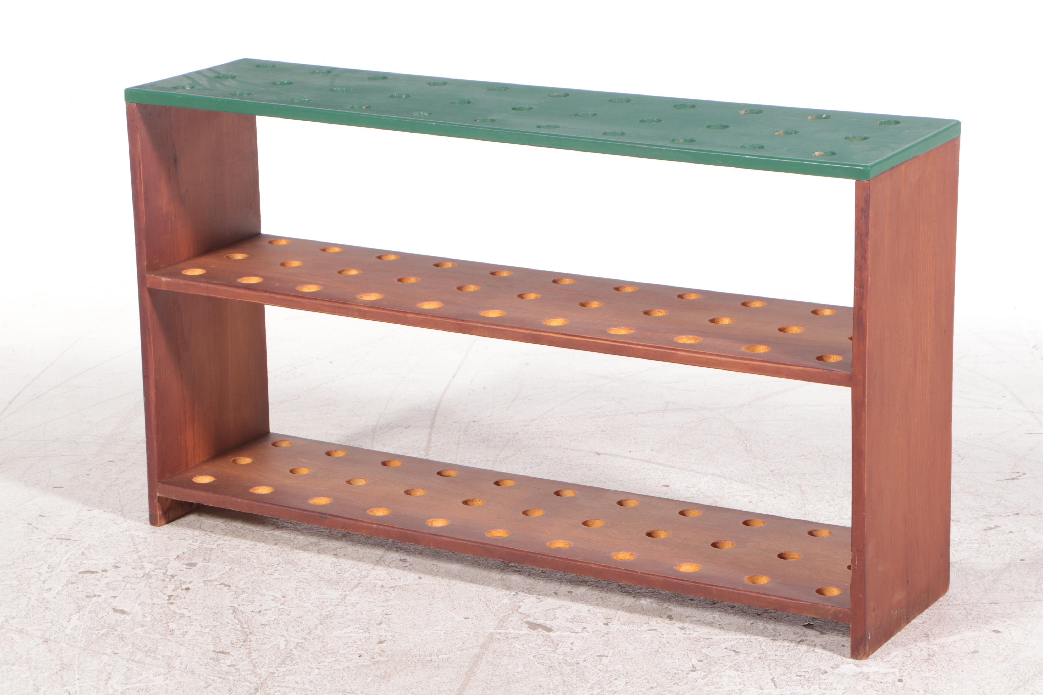 Parcel-Painted Wood Three-Piece Pool Cue Storage Unit