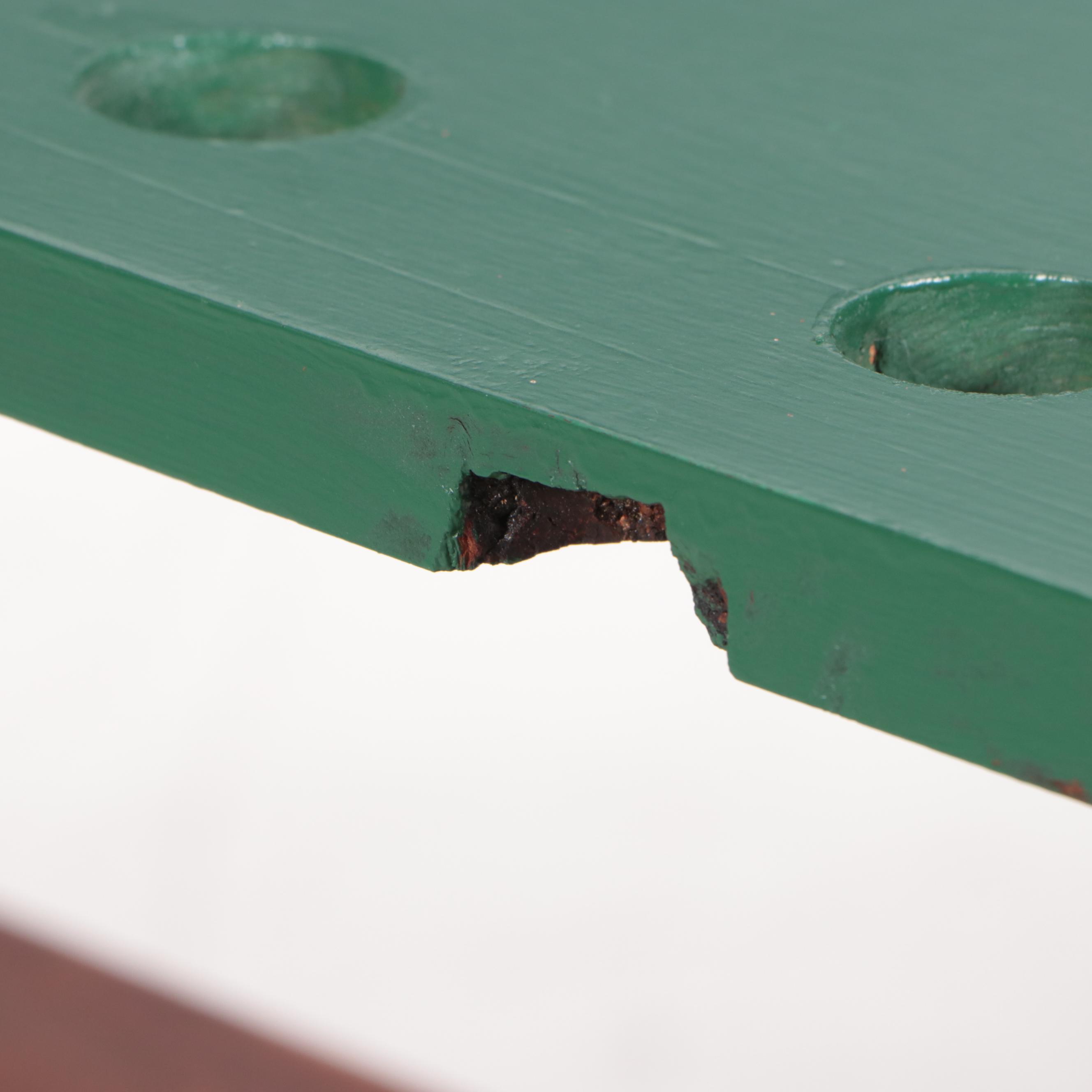 Parcel-Painted Wood Three-Piece Pool Cue Storage Unit