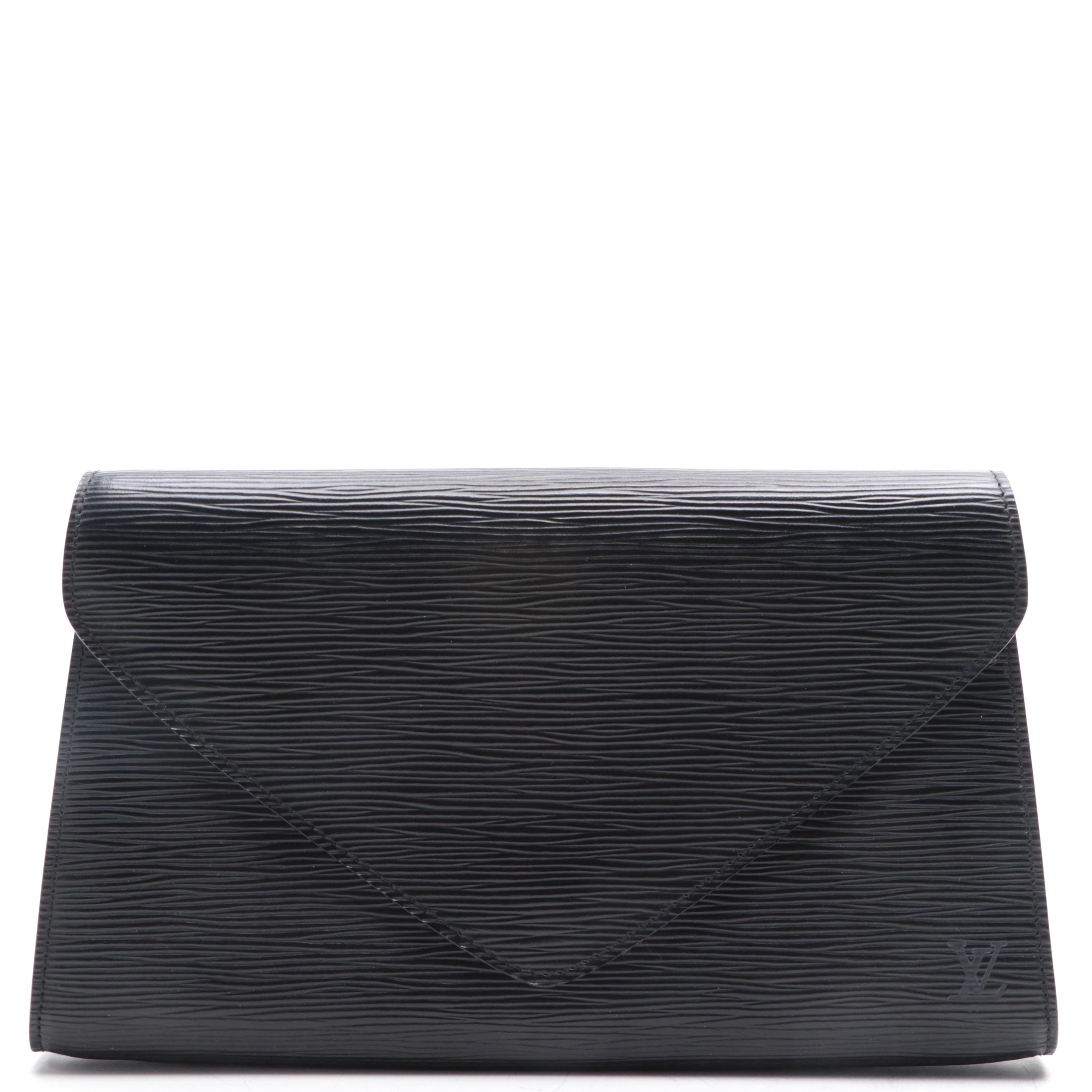 Louis Vuitton Art Deco Clutch Bag in Black Epi Leather
