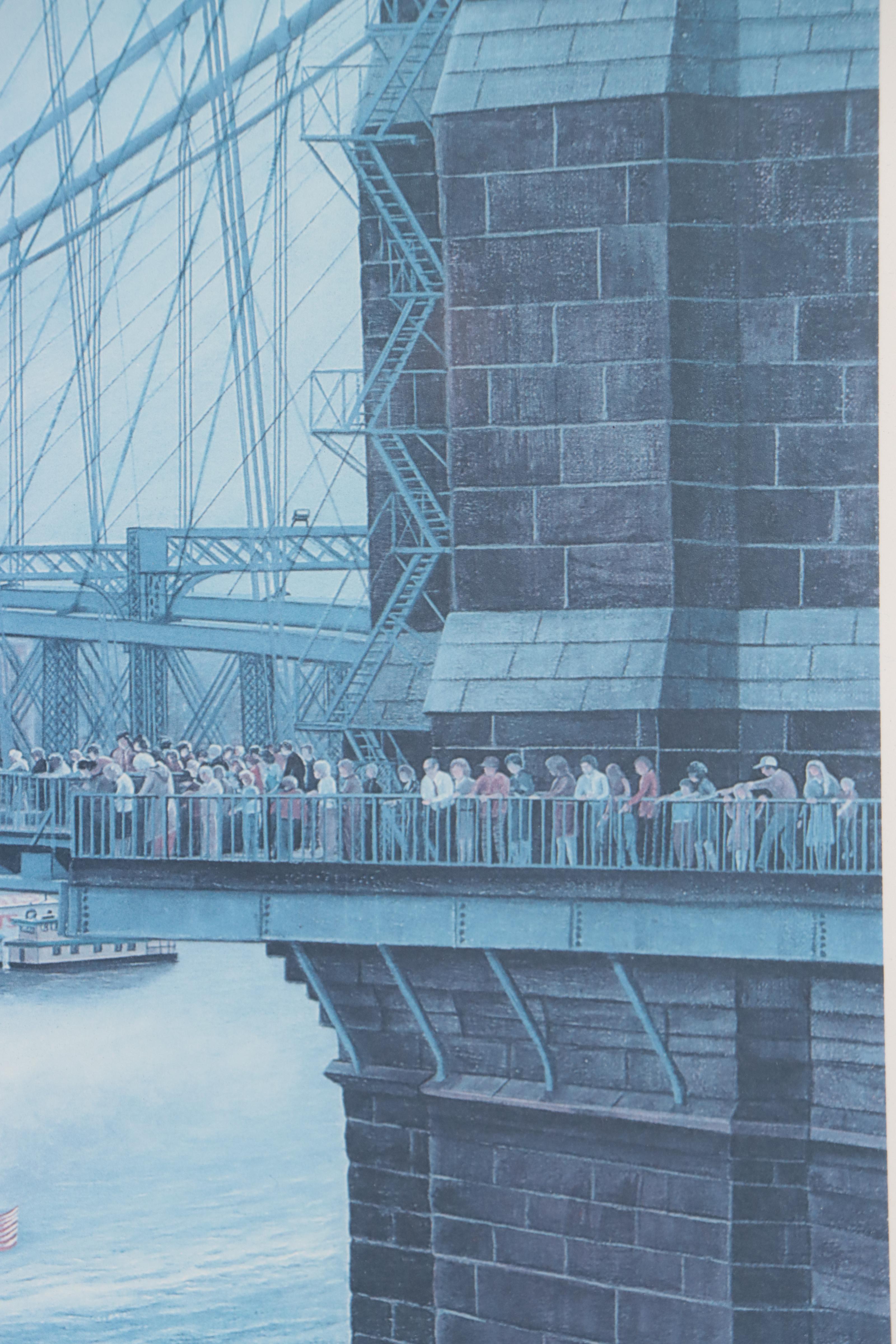 Dale Benedict Offset Lithograph "The Delta Queen vs. The Belle of Louisville"