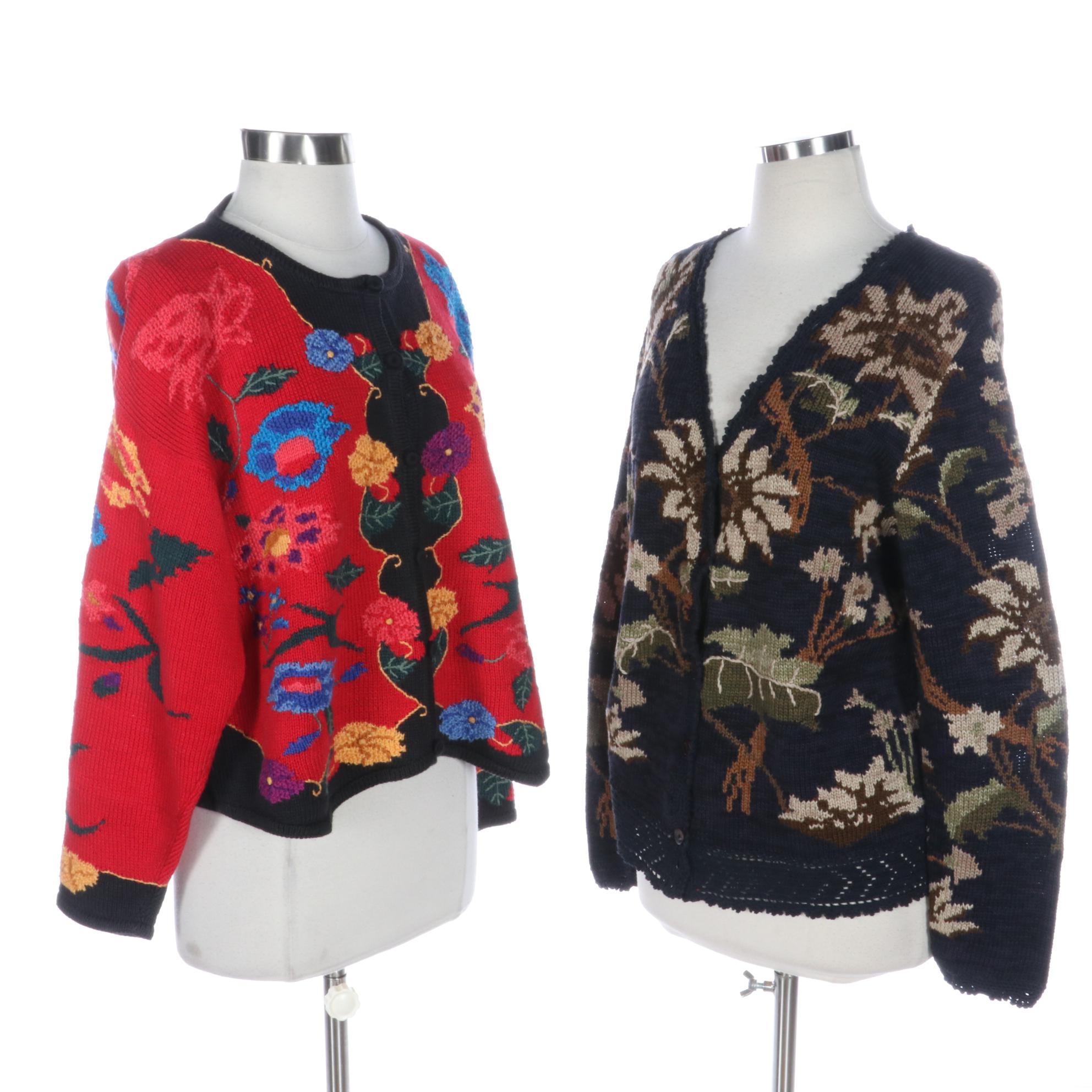 Peruvian Connection Button-Front Knit Cardigans in Pima Cotton