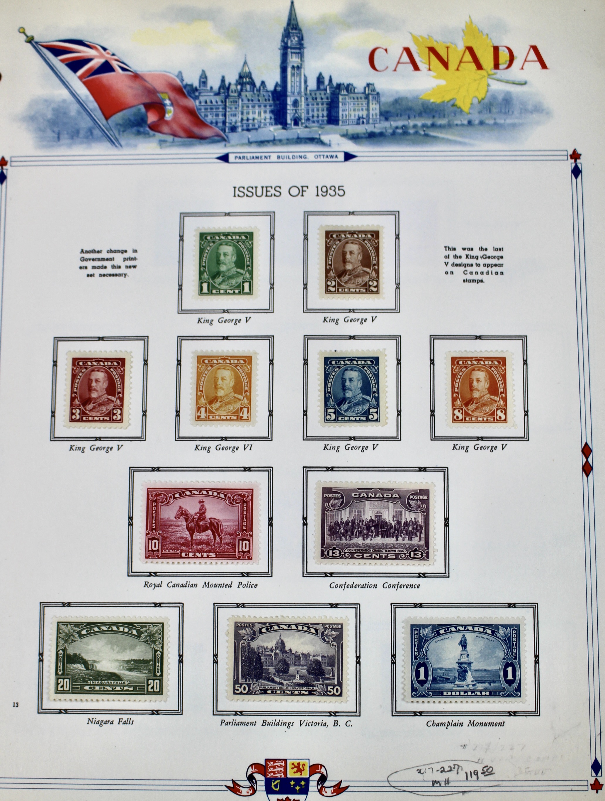 Mint and Used Canada Postage Stamp Collection