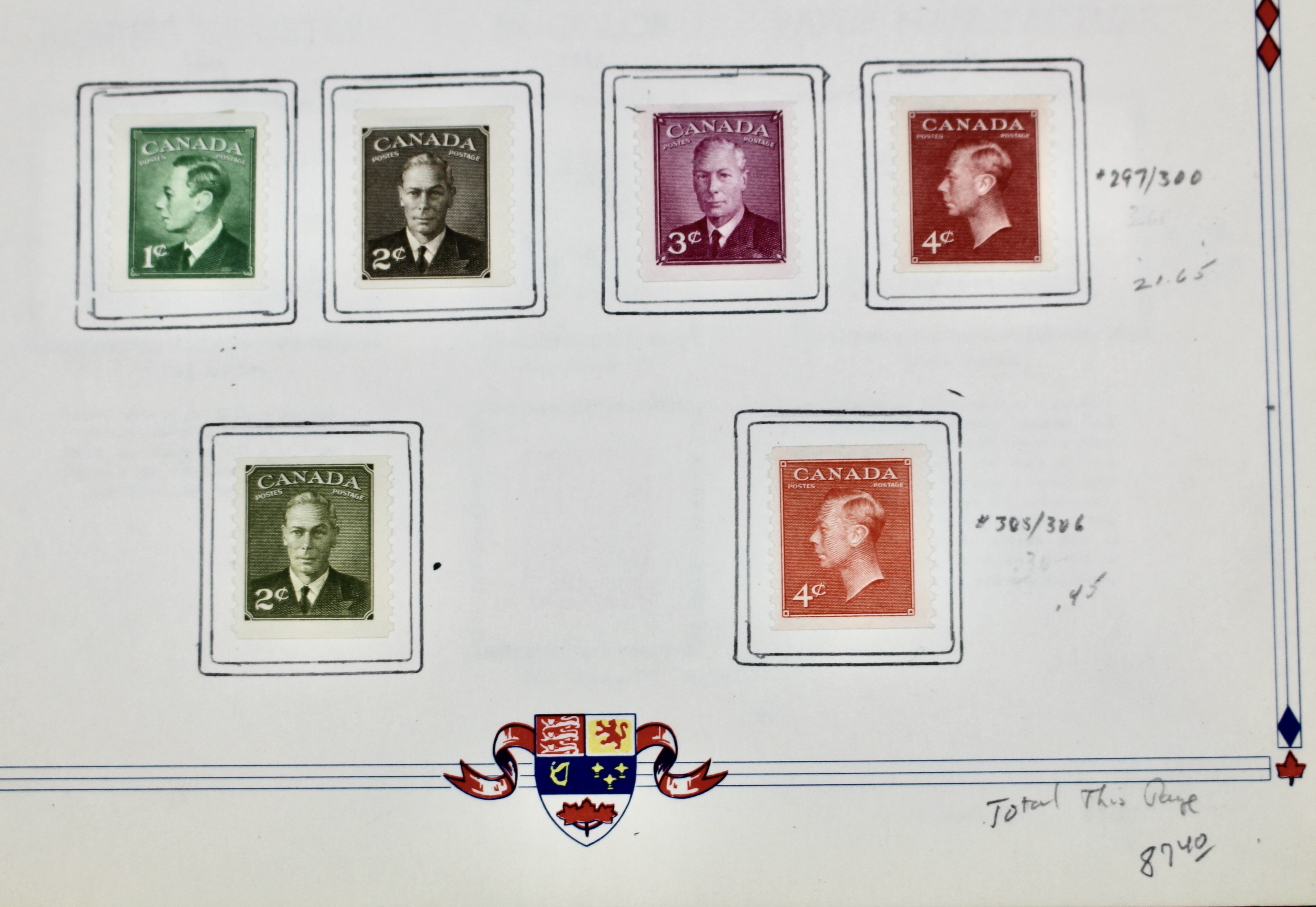 Mint and Used Canada Postage Stamp Collection