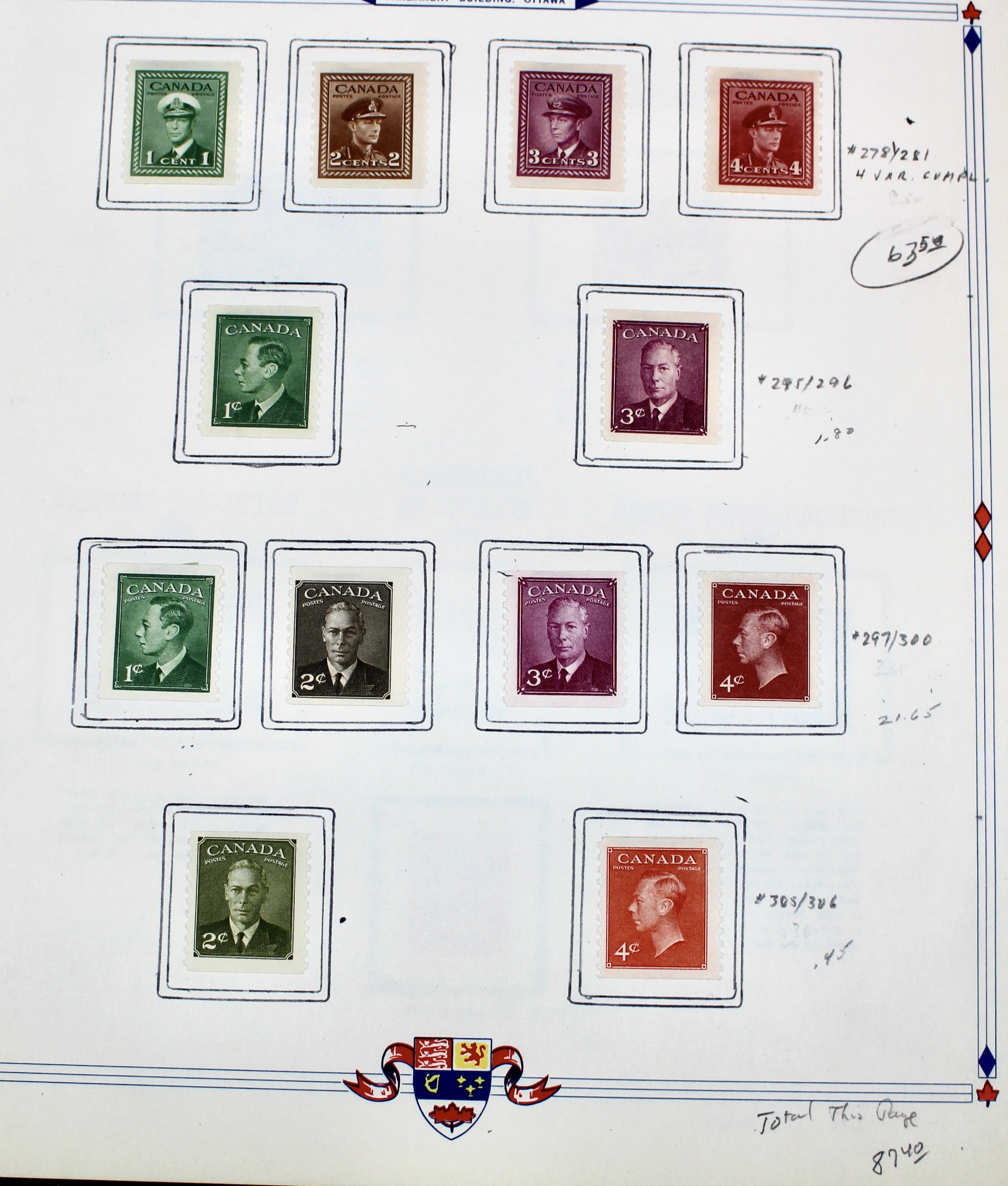 Mint and Used Canada Postage Stamp Collection