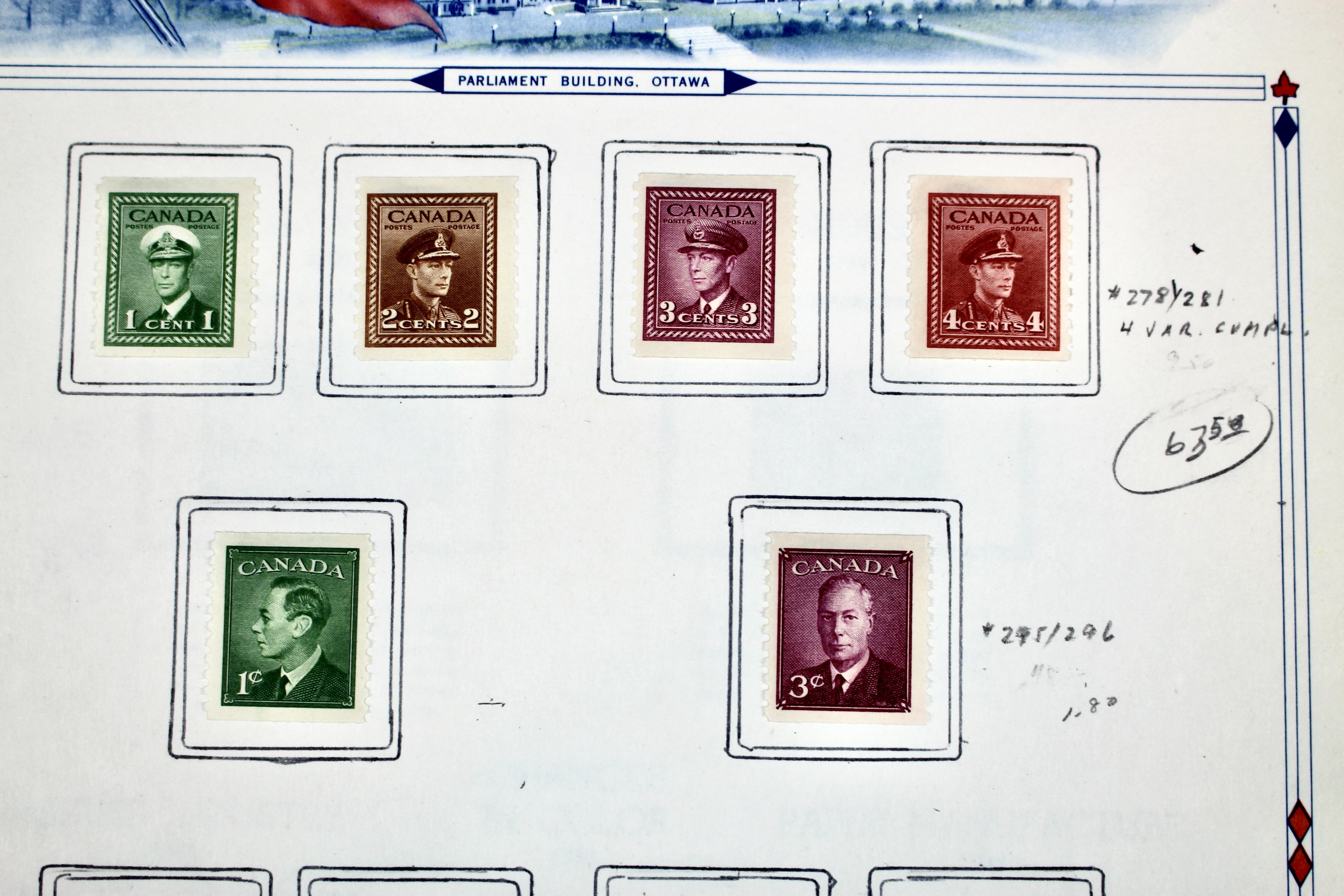 Mint and Used Canada Postage Stamp Collection