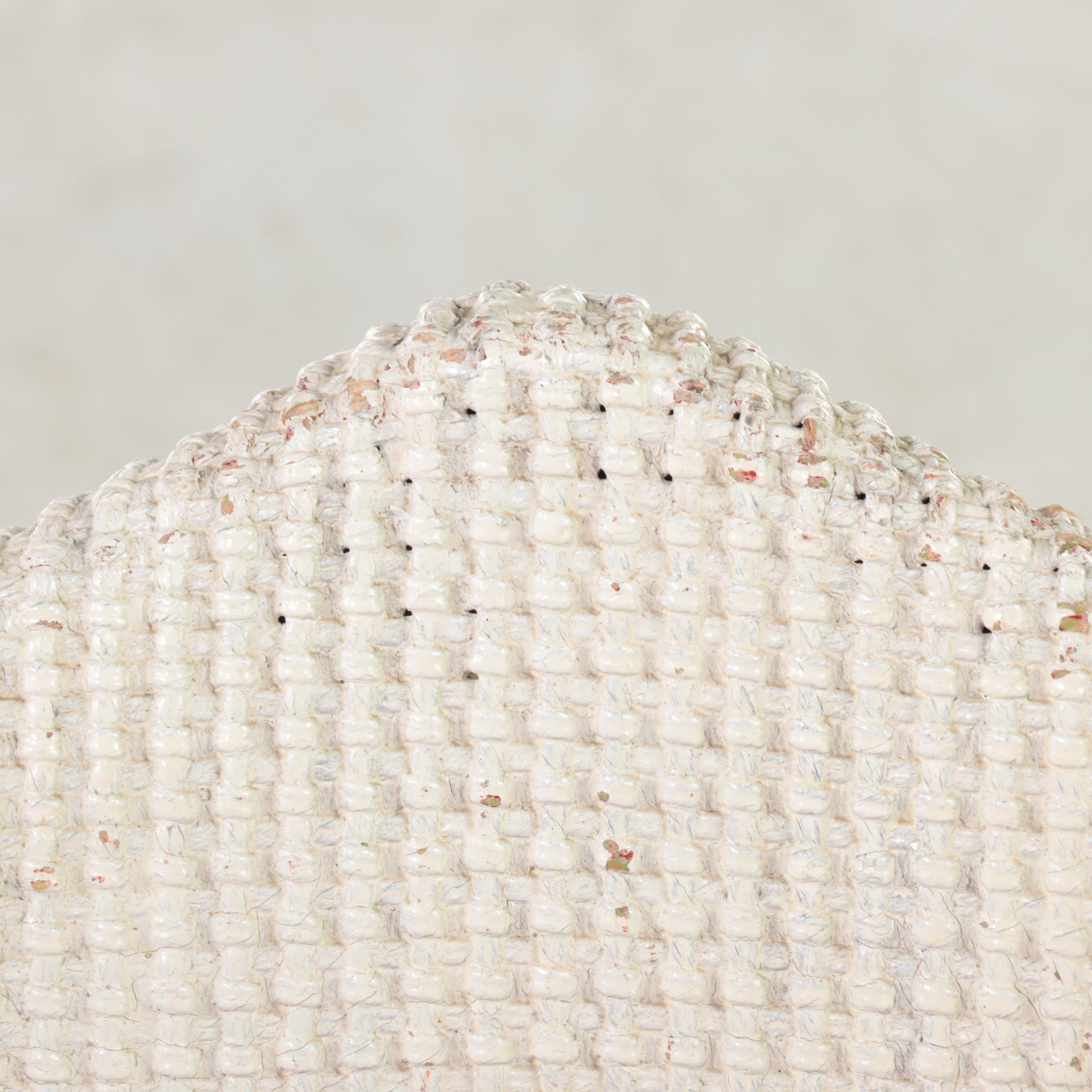 White-Painted Wicker and Hardwood Child's Rocker, Early 20th Century