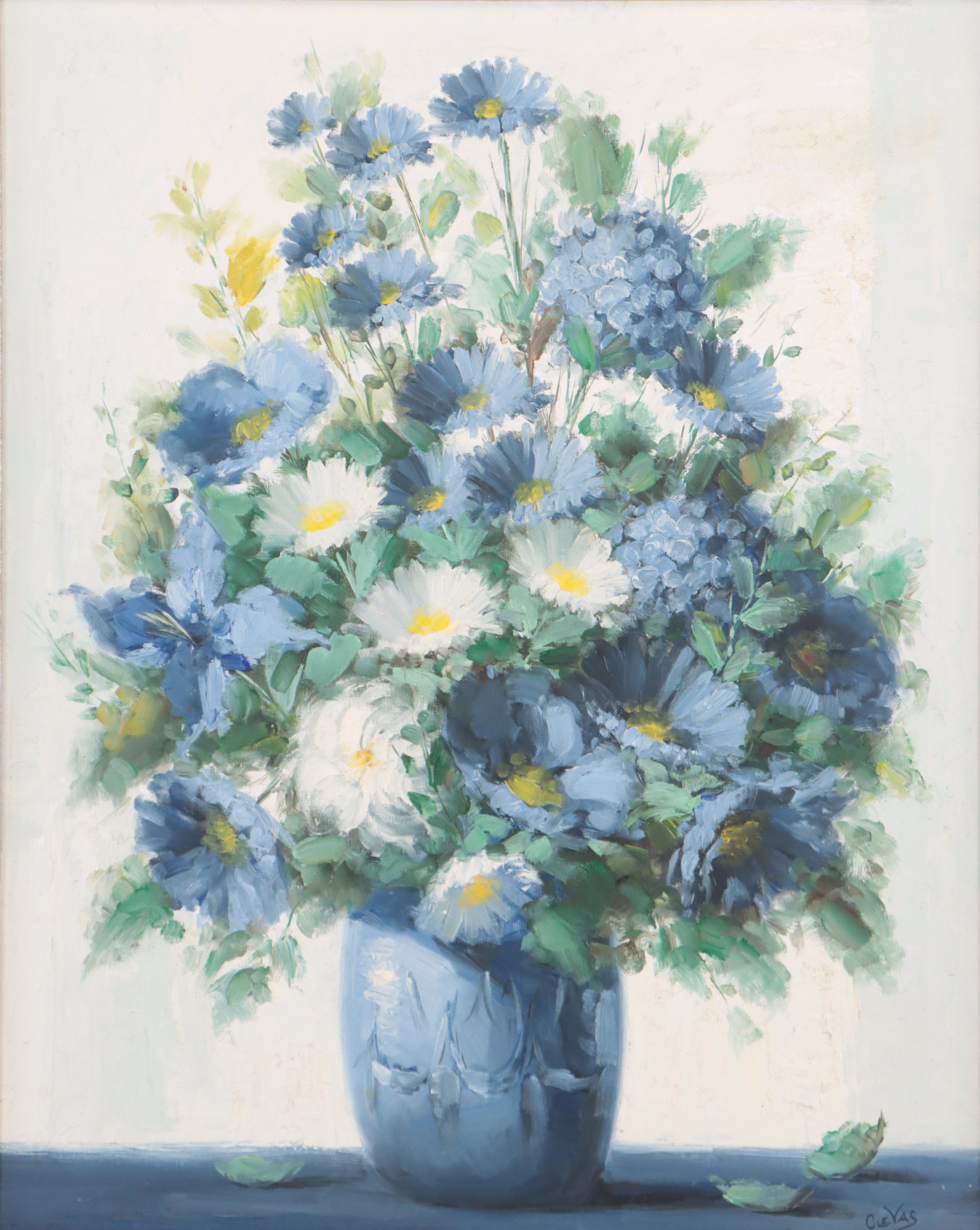 L. Cuevas Floral Still Life Oil Painting