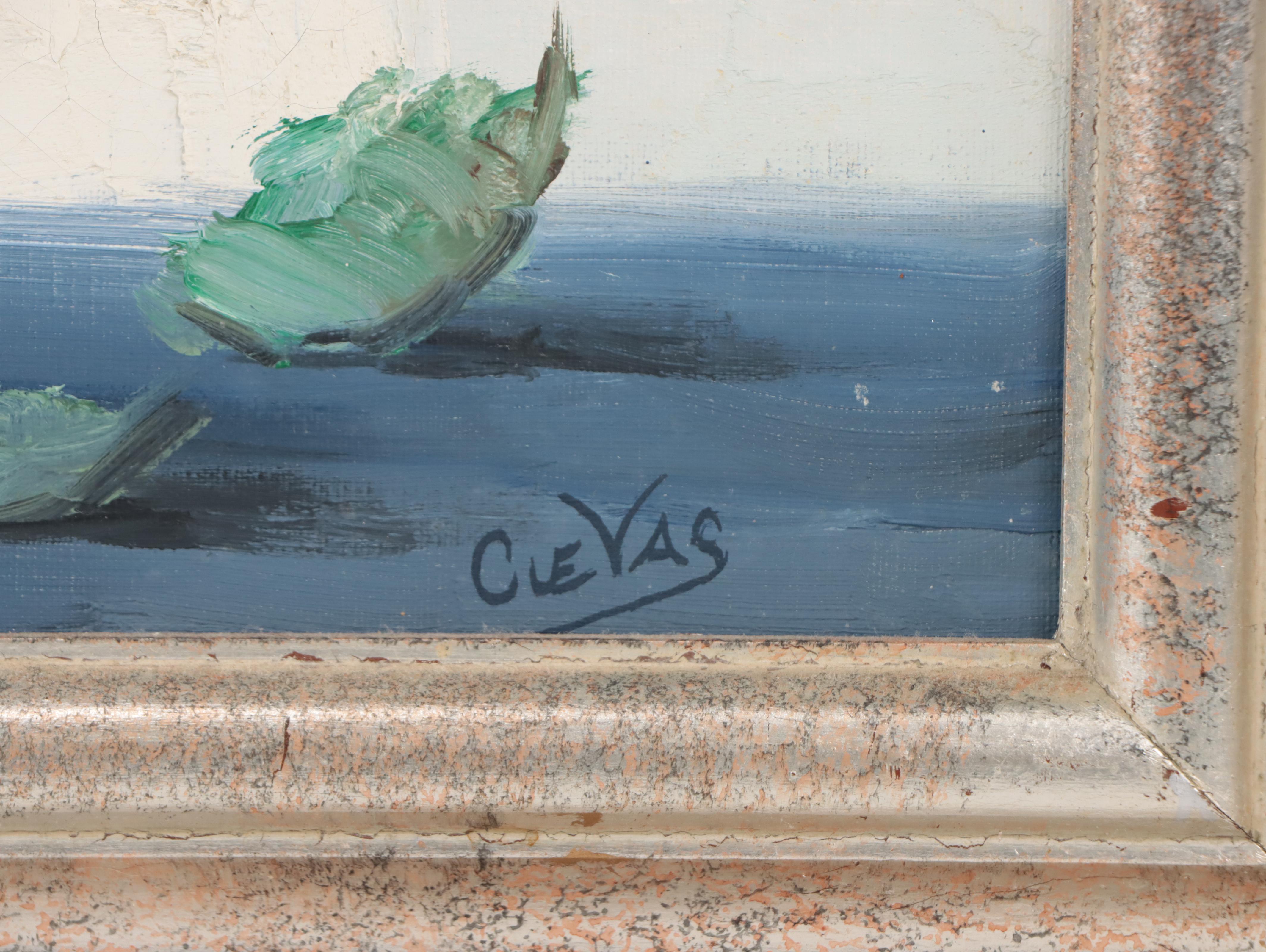 L. Cuevas Floral Still Life Oil Painting