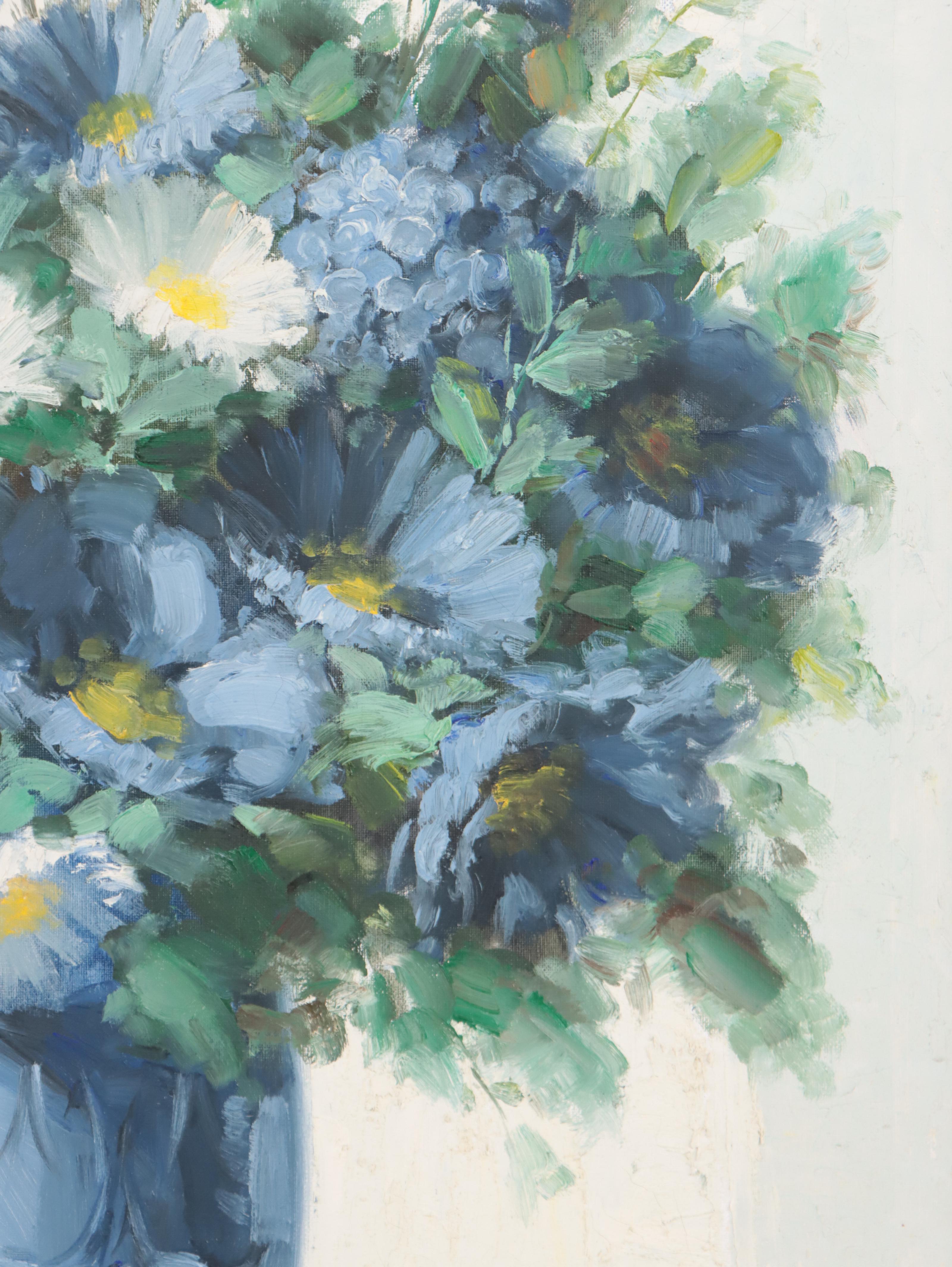 L. Cuevas Floral Still Life Oil Painting