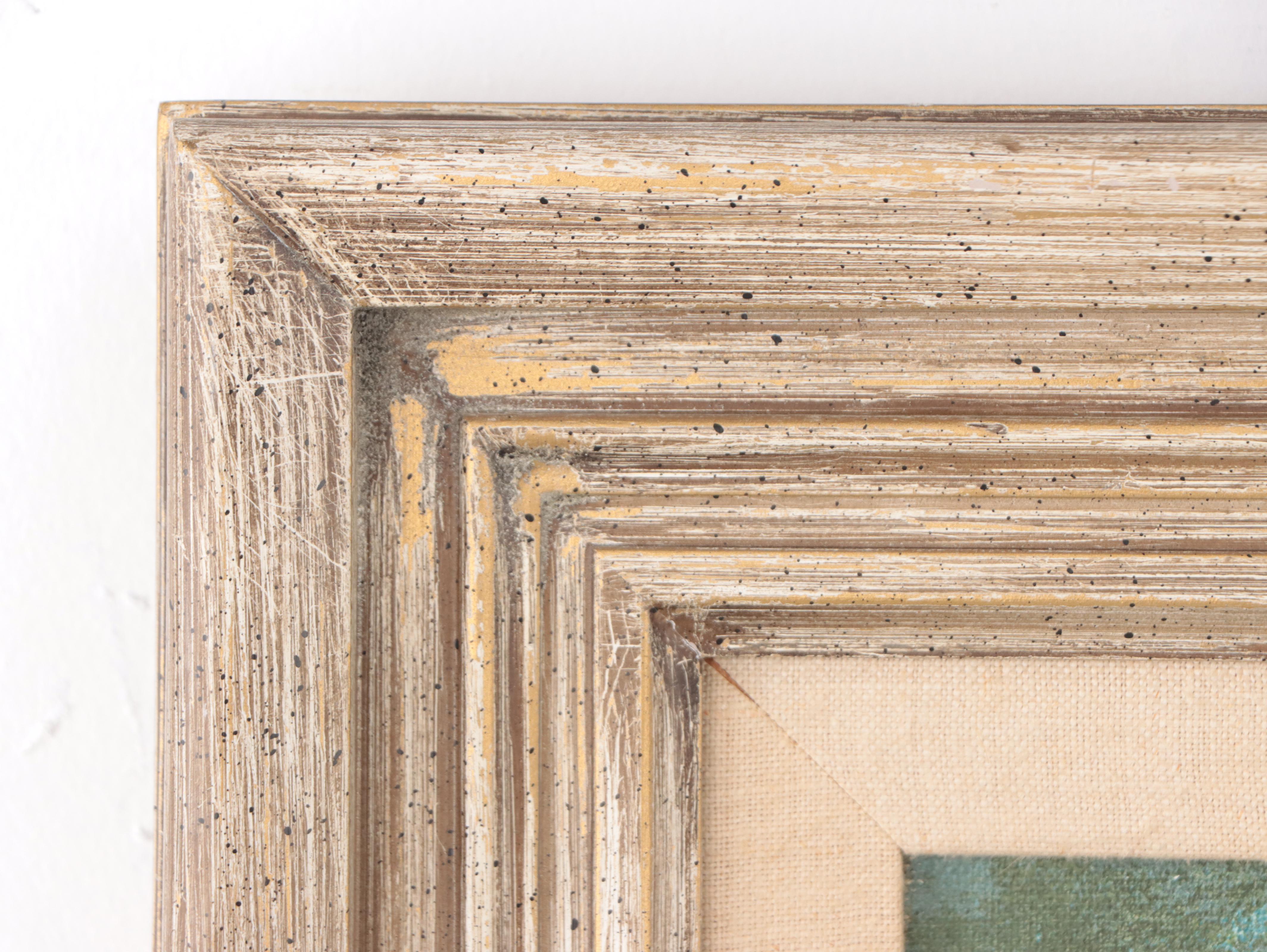 Harbor Scene Serigraph on Canvas, Mid-20th Century