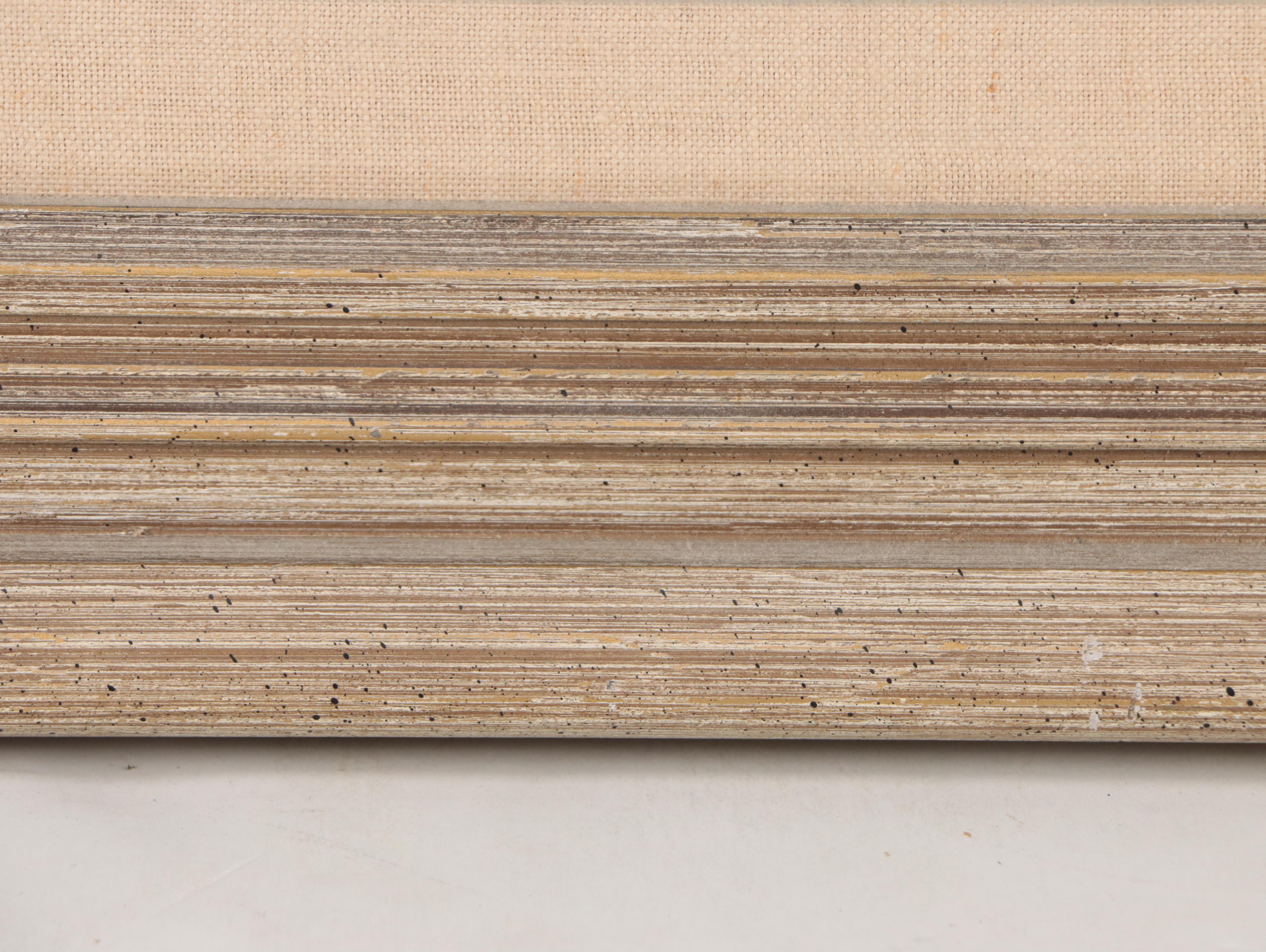 Harbor Scene Serigraph on Canvas, Mid-20th Century